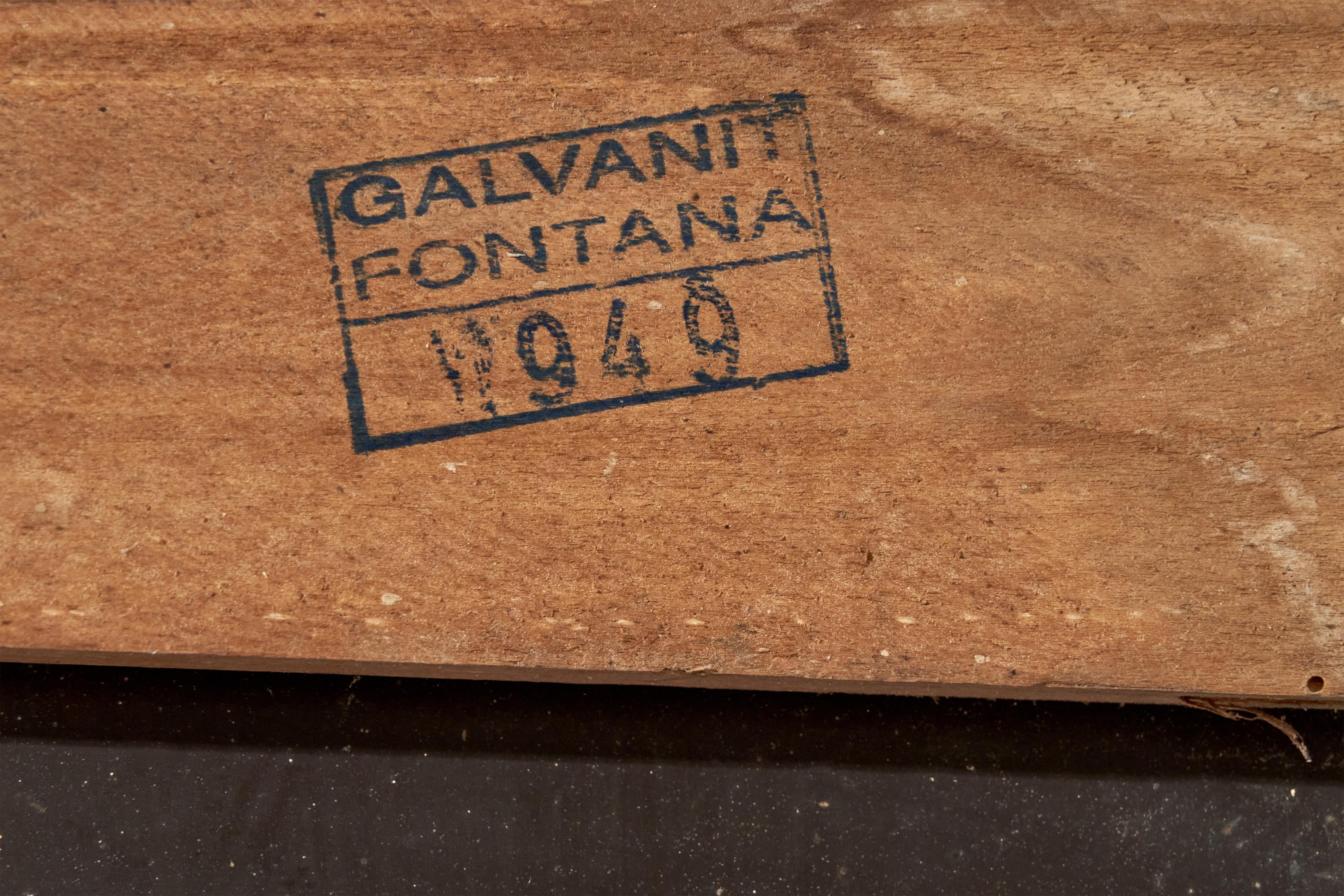 Fontana Arte, Specchio da parete, ottone, vetro a specchio, Italia, anni '40 1