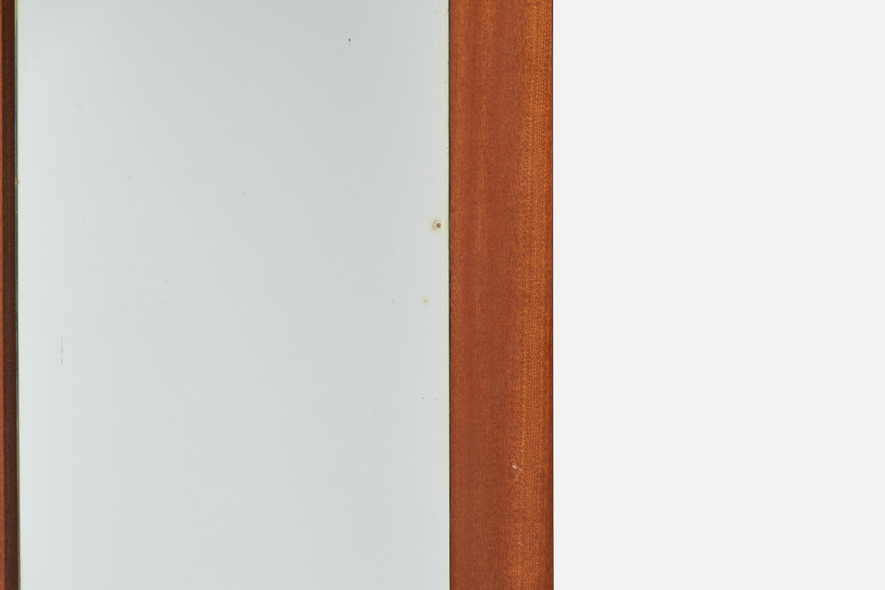 Fontana Arte, Wall Mirror, Teak, Metal, Italy, 1950s For Sale 2