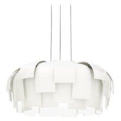 Fontana Arte Wig Pendant Chandelier, Modern, White, Italian Light Fixture, 2000s