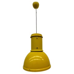 Fontana Arte yellow industrial hanging lamp , 1970’s