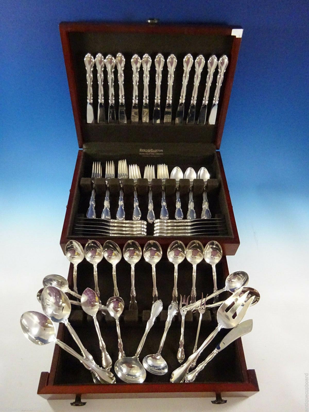 Set di posate in argento sterling Fontana by Towle, 82 pezzi. Questo set comprende:

12 coltelli, 9