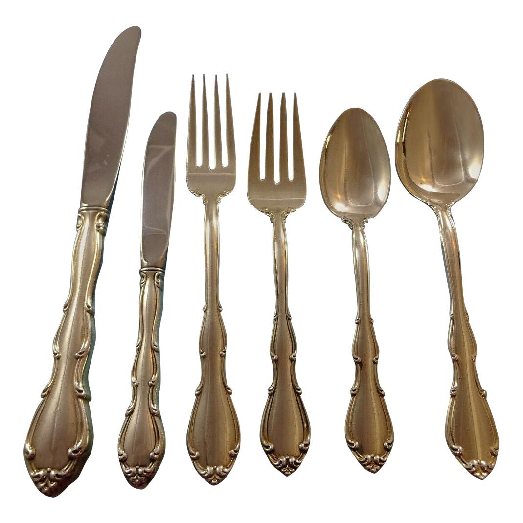 Fontana by Towle Sterling Silver Flatware Set for 12 Service 82 Pcs Many Servers For Sale
