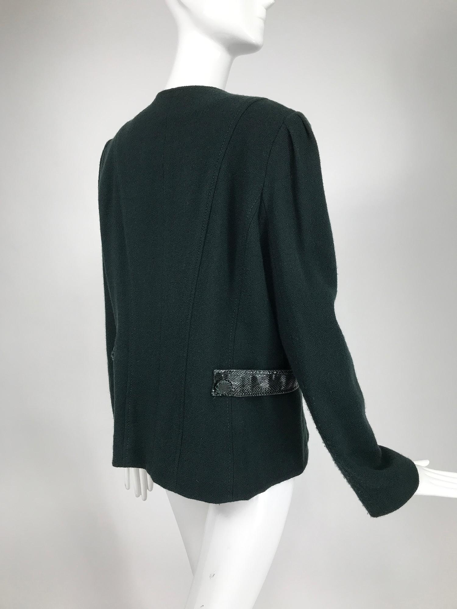 Fontana Couture Milano Dark Forest Green Zipper Front Jacket 48 In Good Condition In West Palm Beach, FL