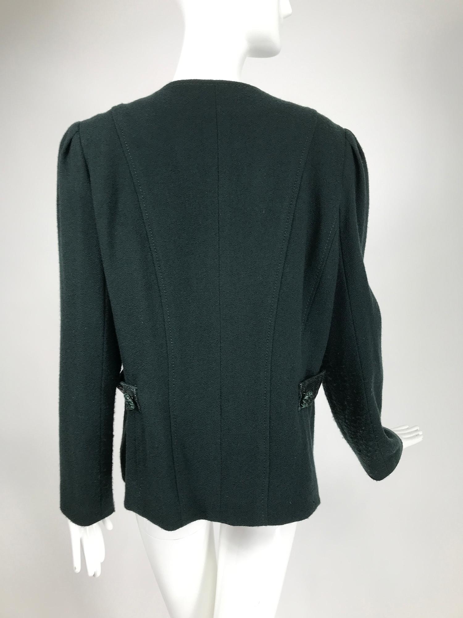 Women's Fontana Couture Milano Dark Forest Green Zipper Front Jacket 48