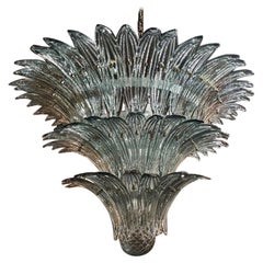 Lámpara de cristal de Murano con hojas de palmera verde Fontana