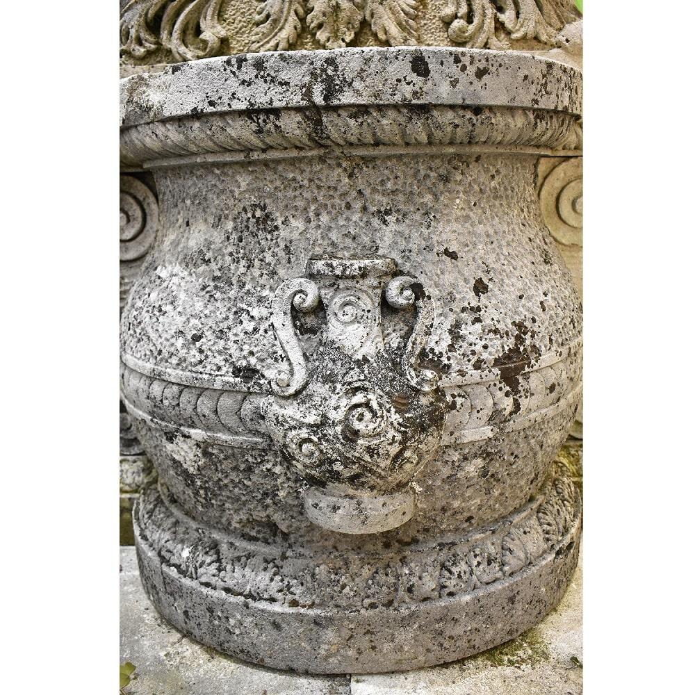 Stone Fontana In Pietra Di Vicenza Con Mascherone Con Fauno, Italia Fine XIX  Secolo. For Sale