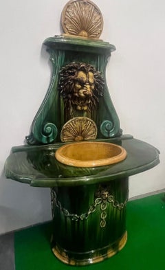 Fontaine en terre cuite vernissée de Vietri di Salerno, Italie, années 1990