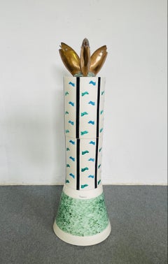 Le Colonne Fountain White, Light Blue by Alessandro Mendini