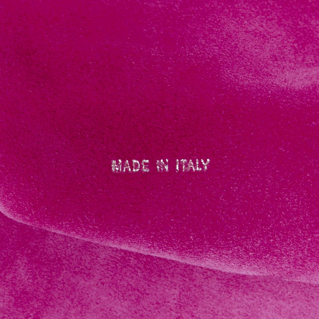 FONTANA MILANO fuchsia-rosa Wildleder-Logo-Tasche mit schlabberigem Griff 6