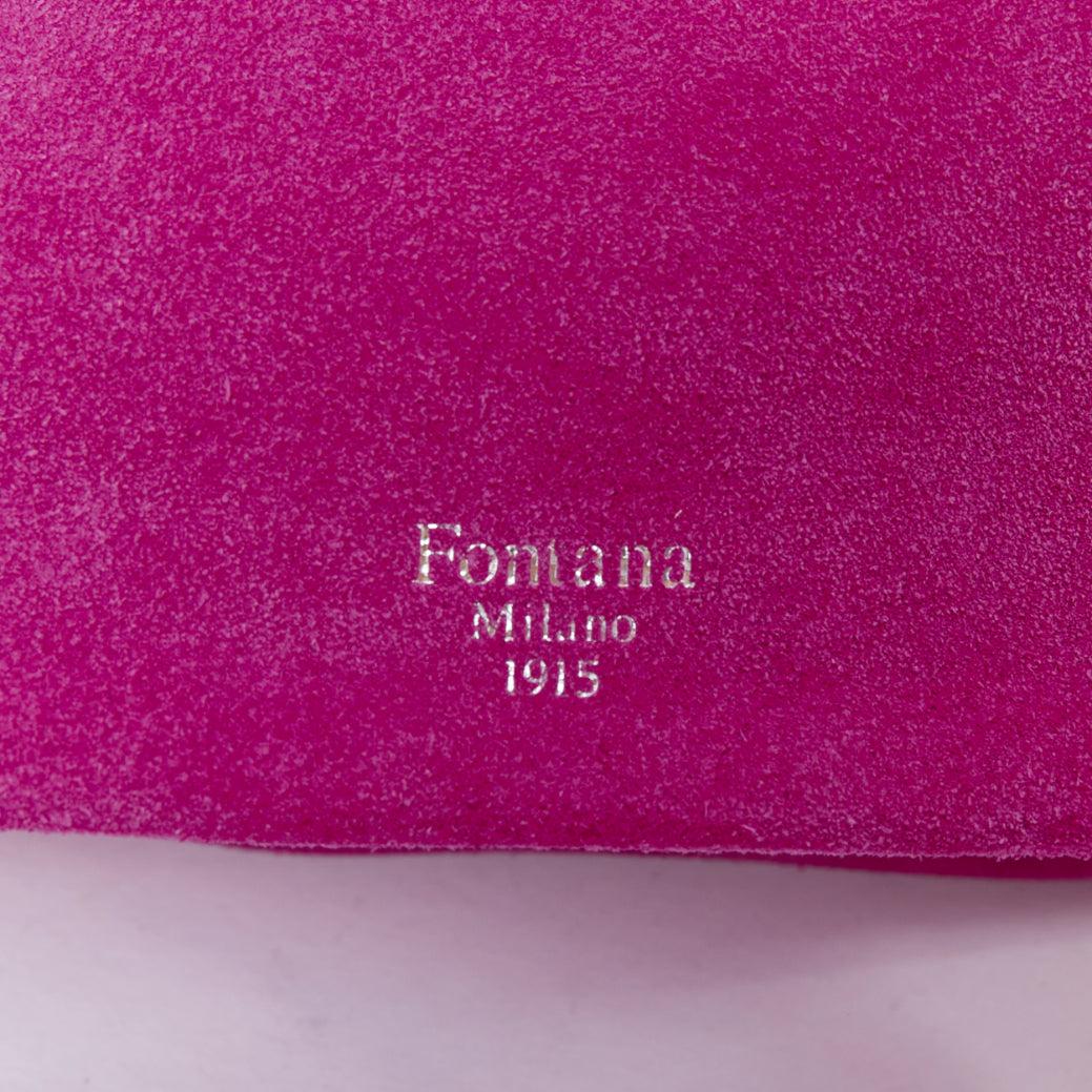FONTANA MILANO fuchsia-rosa Wildleder-Logo-Tasche mit schlabberigem Griff 4