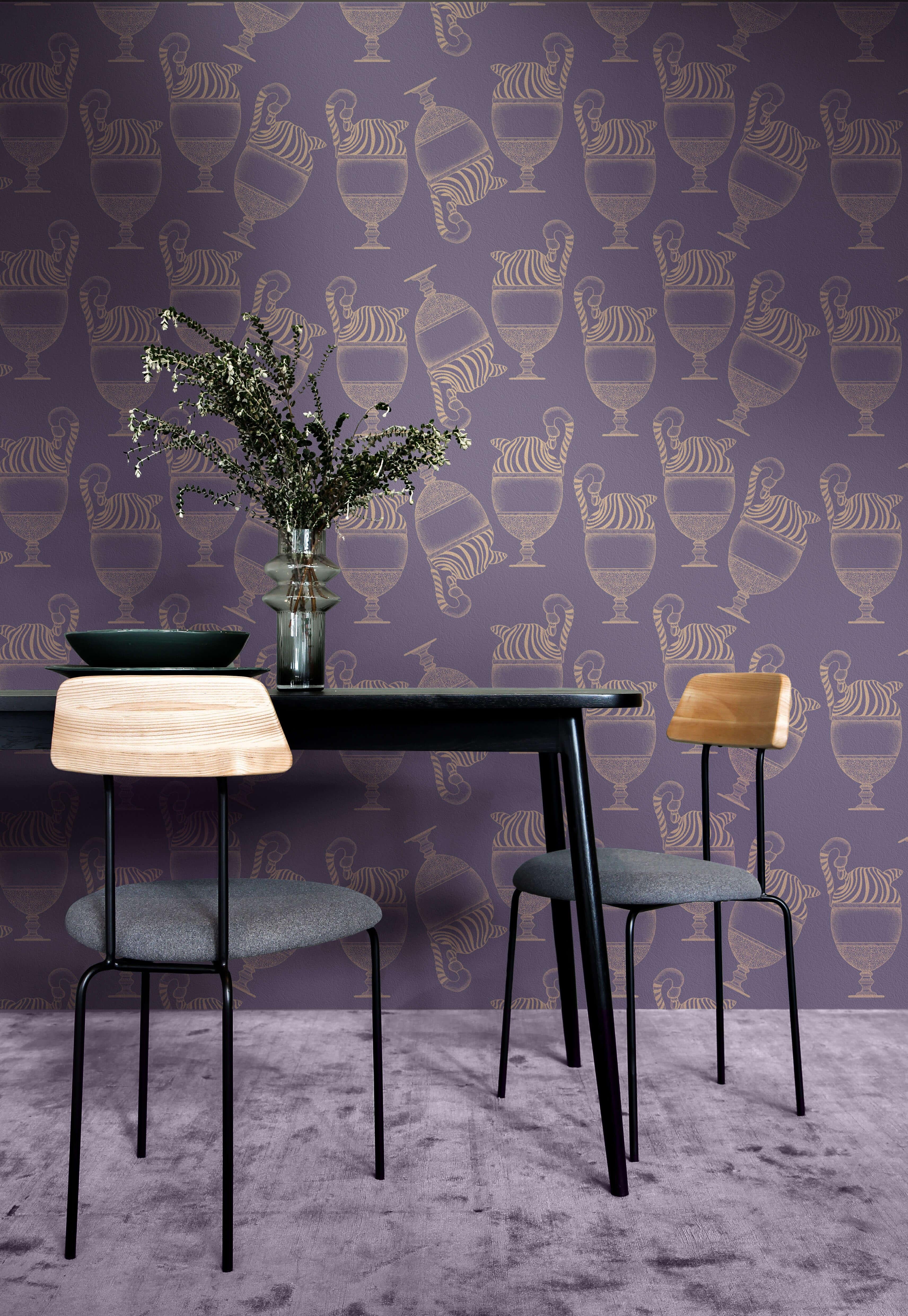 Italian Fontana Orchidea Cupa Wallpaper, Essenziali Collection For Sale