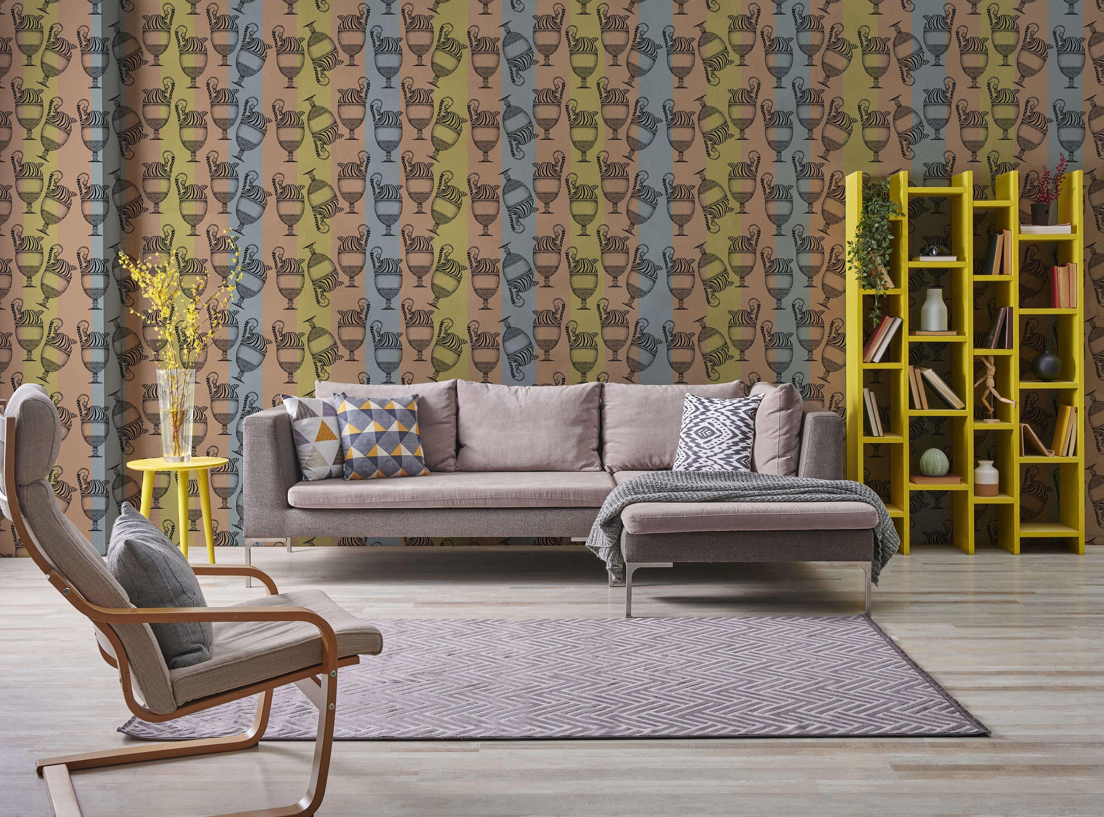 Italian Fontana Righe Wallpaper, Racconti Collection For Sale