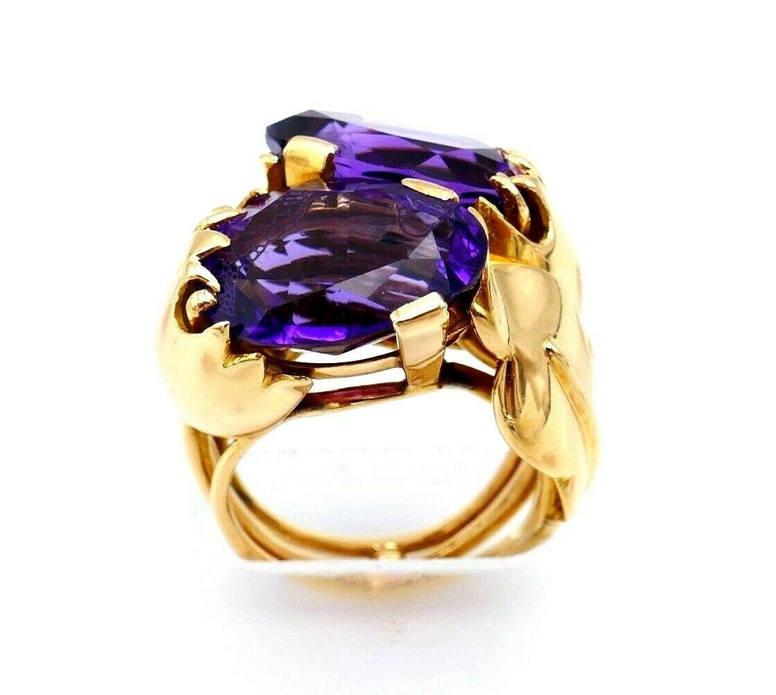 Fontana Yellow Gold Amethyst Blossom Ring at 1stDibs