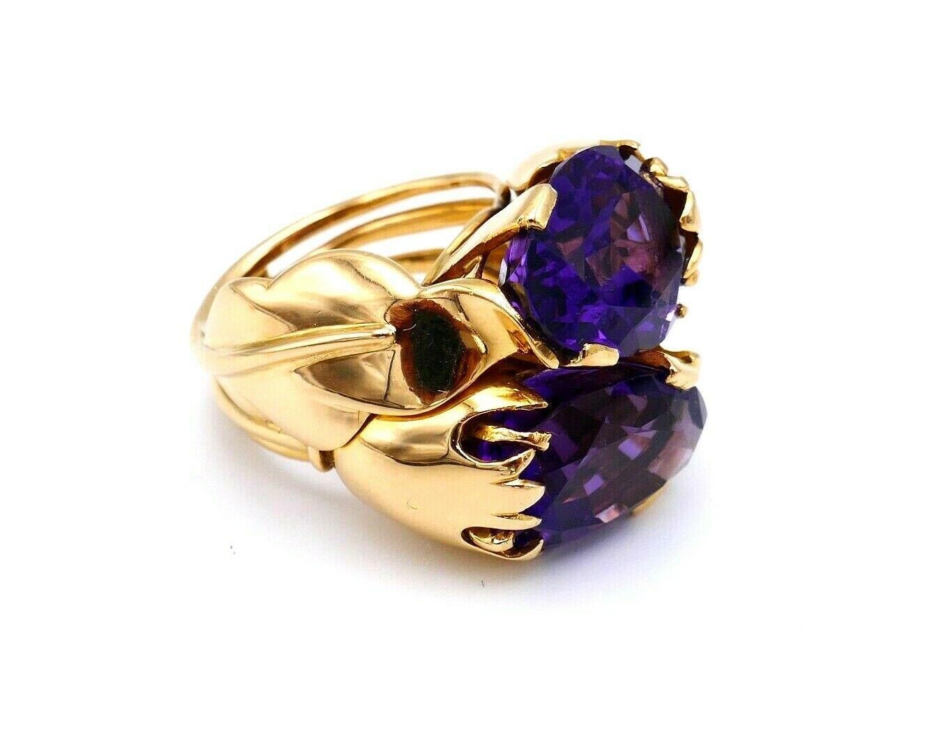 Fontana Yellow Gold Amethyst Blossom Ring at 1stDibs