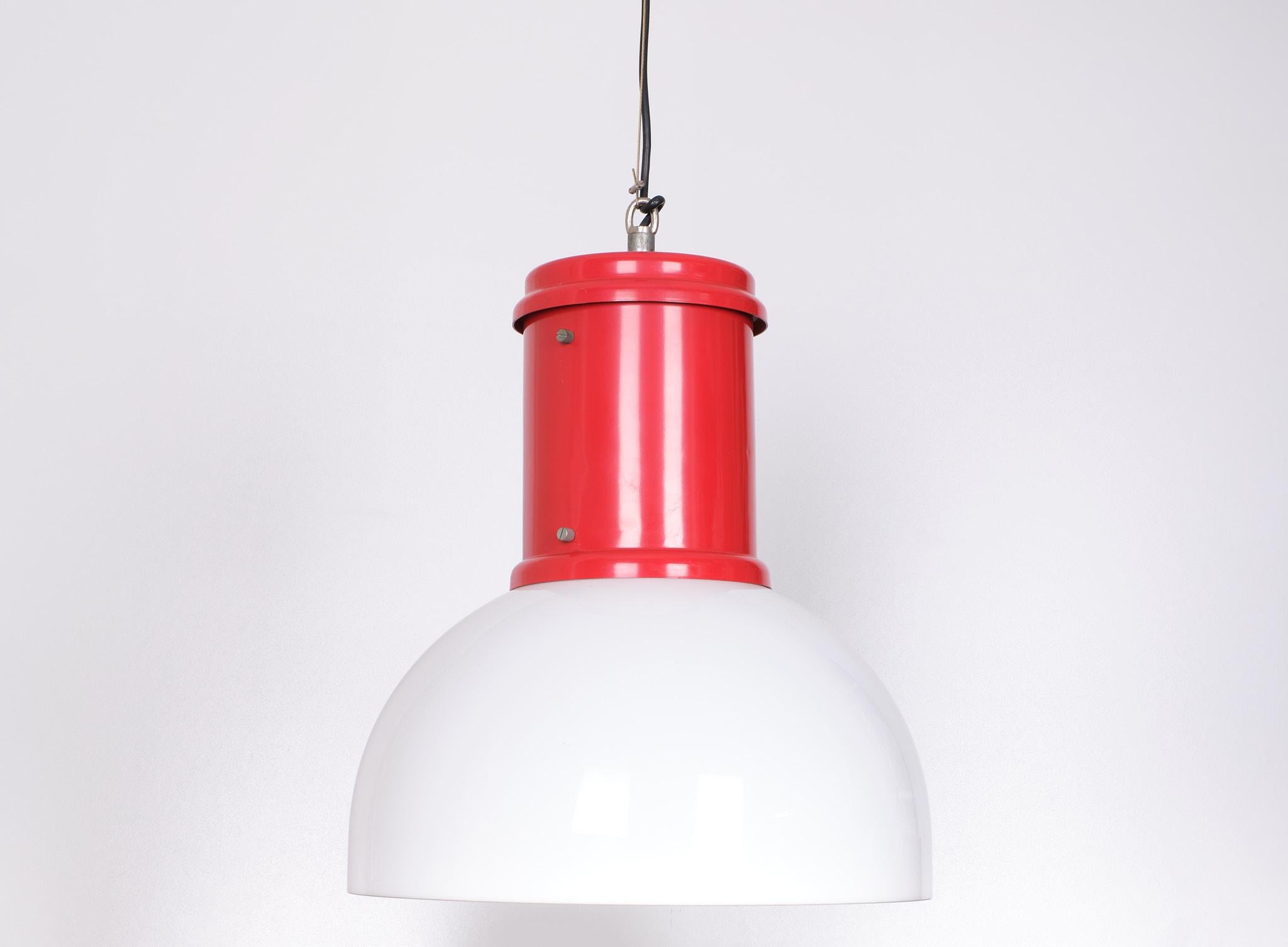 Industrial Fontana Arte Lampara Large Suspension Lamp by Roberto Menghi For Sale