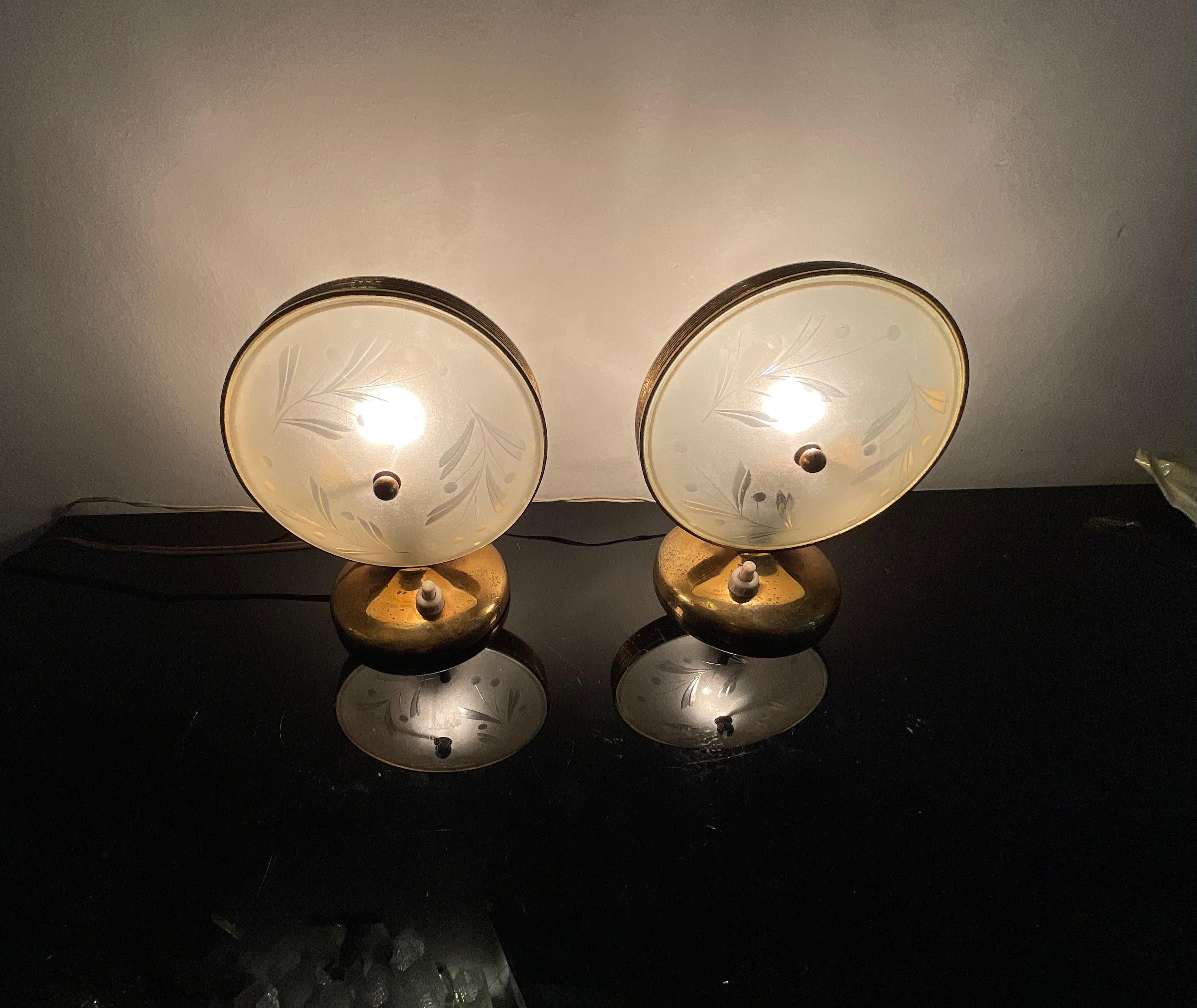 FONTANARTE - Pietro Chiesa - Pair of lamps 1950s For Sale 2