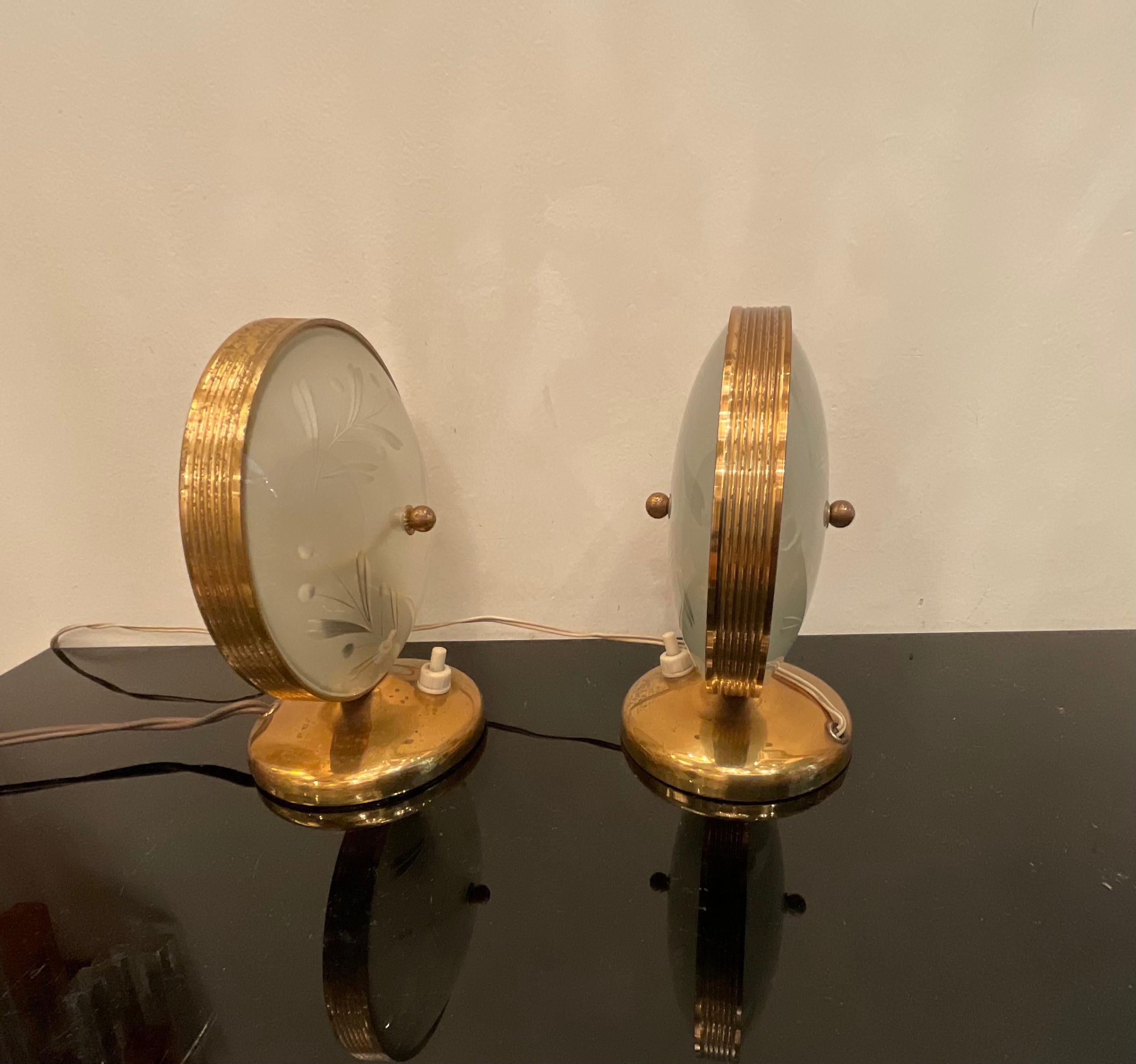 FONTANARTE - Pietro Chiesa - Pair of lamps 1950s For Sale 3