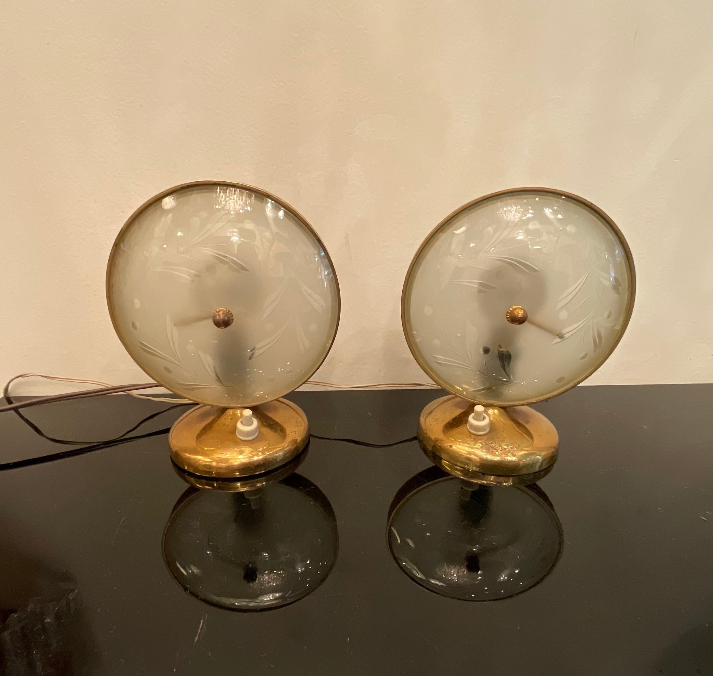 FONTANARTE - Pietro Chiesa - Pair of lamps 1950s For Sale 4