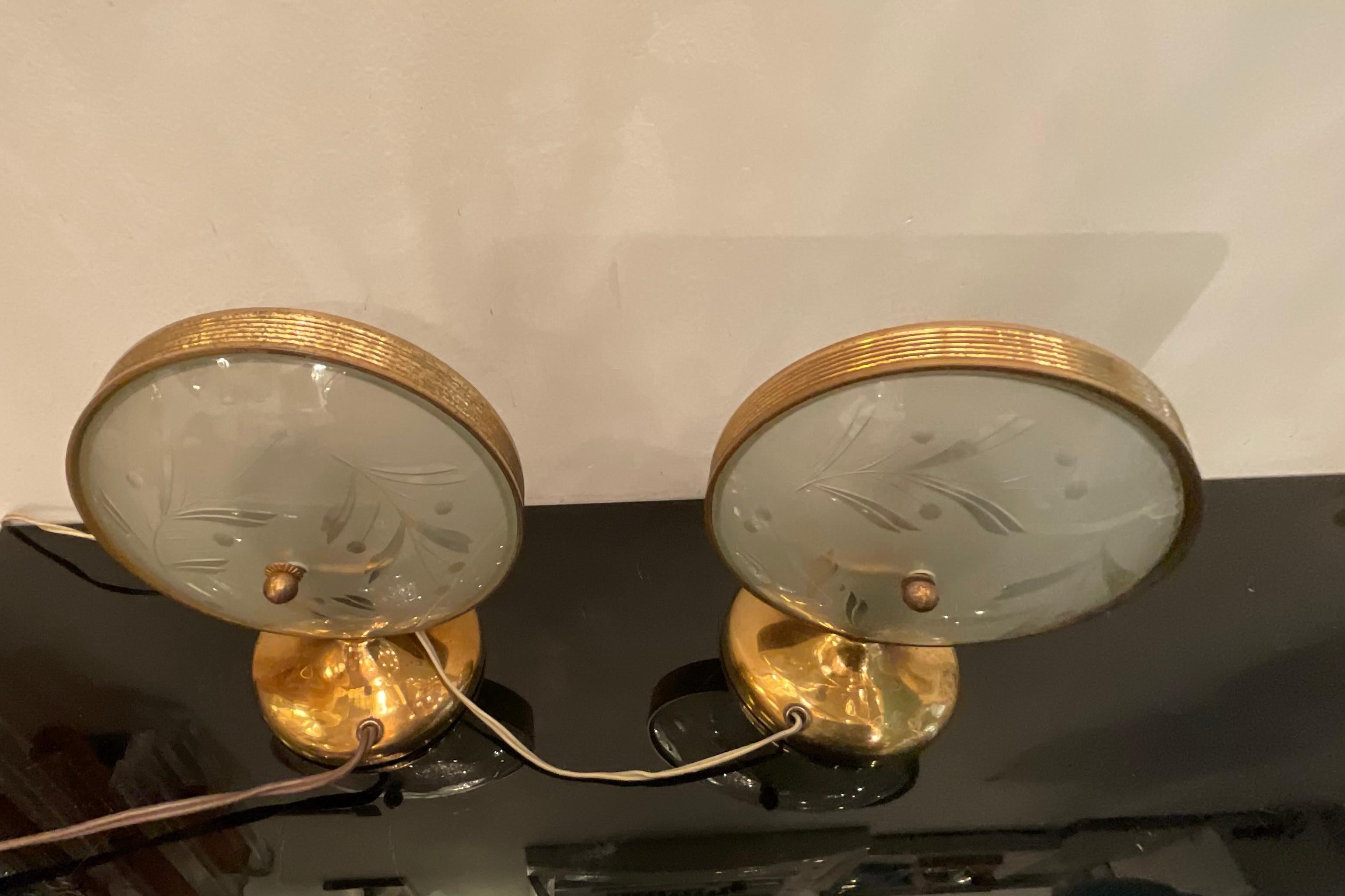 FONTANARTE - Pietro Chiesa - Pair of lamps 1950s For Sale 5