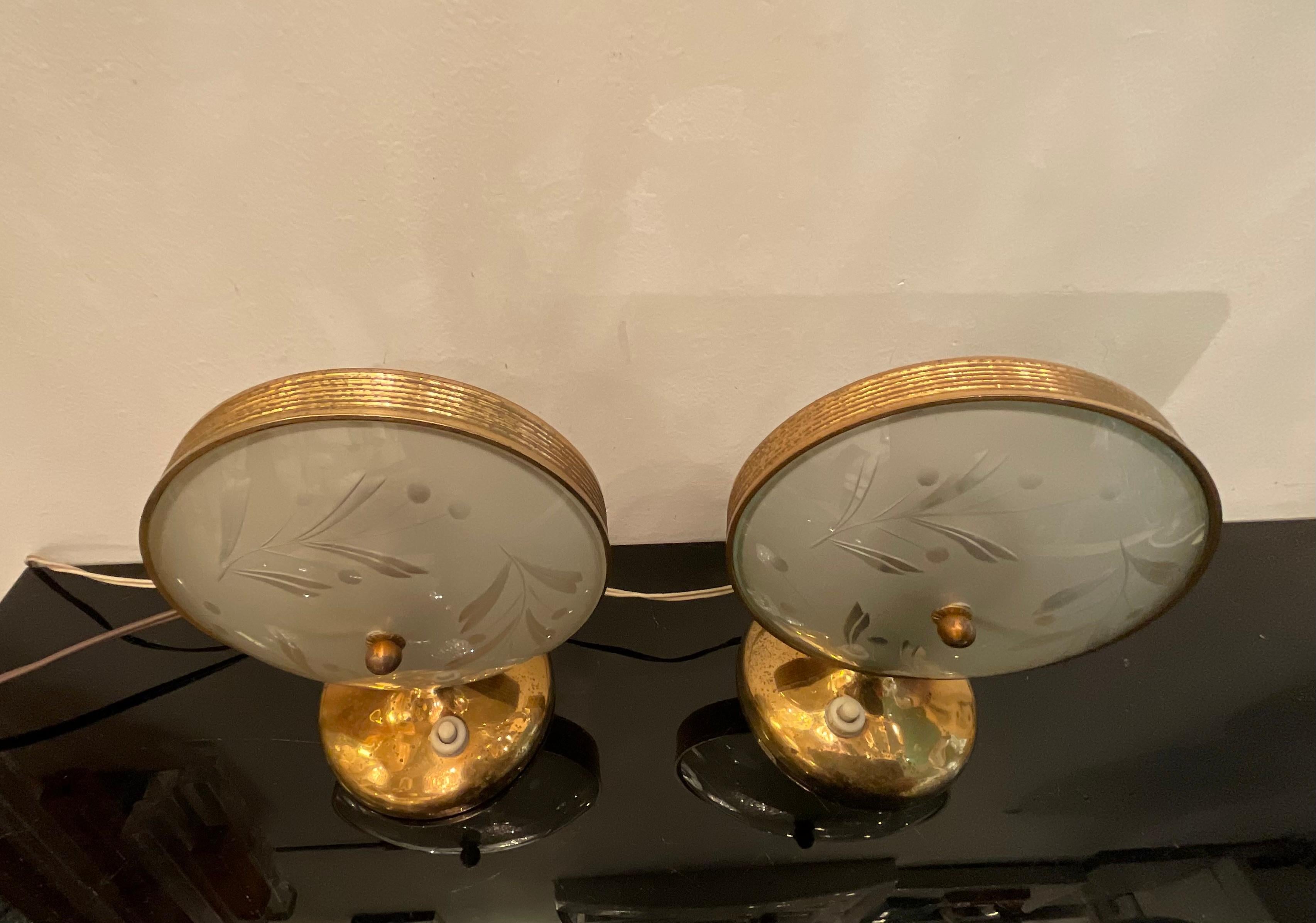 FONTANARTE - Pietro Chiesa - Pair of lamps 1950s For Sale 6
