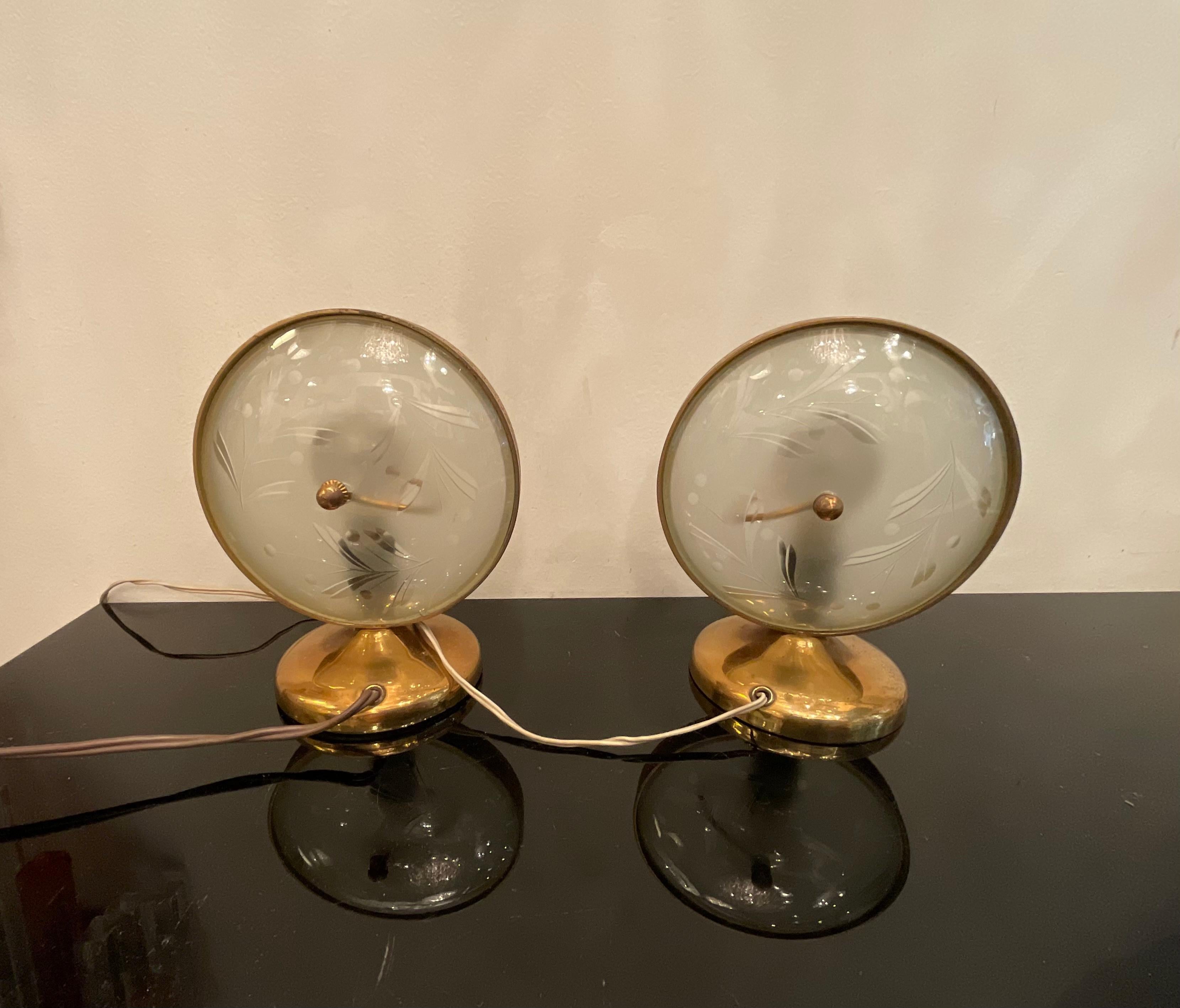 FONTANARTE - Pietro Chiesa - Pair of lamps 1950s For Sale 7