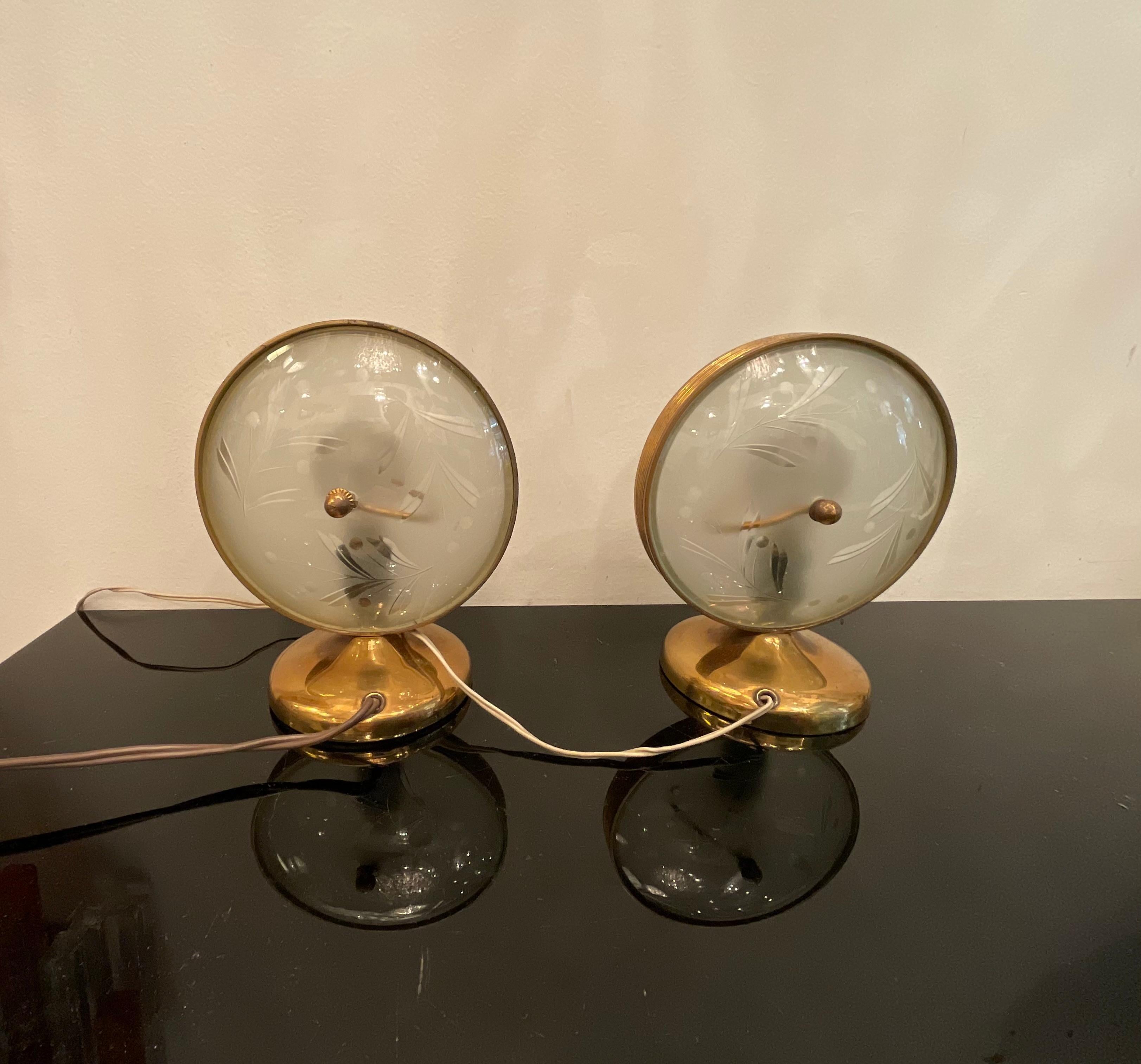 FONTANARTE - Pietro Chiesa - Pair of lamps 1950s For Sale 8