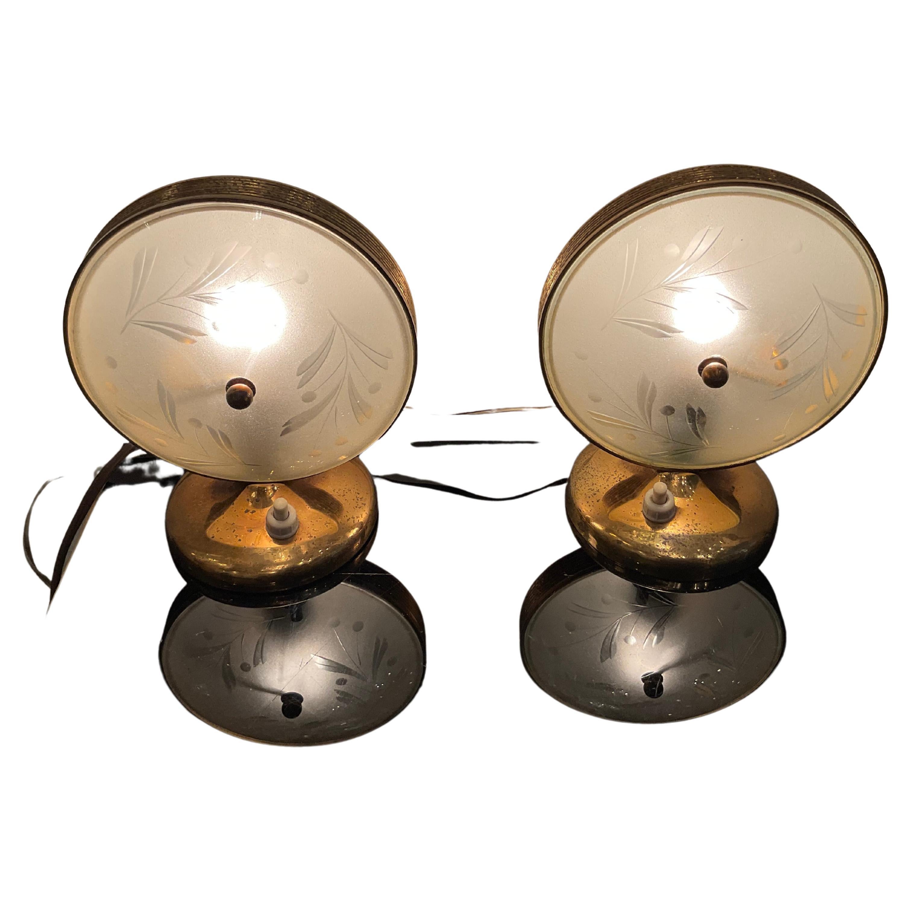 FONTANARTE - Pietro Chiesa - Pair of lamps 1950s For Sale