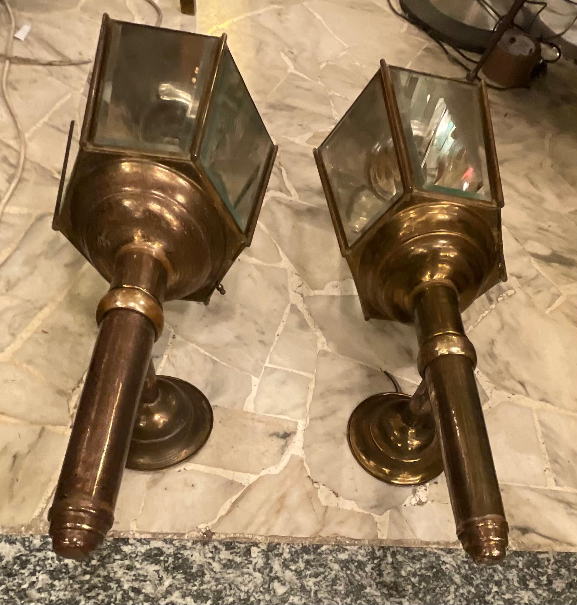 Brass FONTANARTE - Peter Church - Great Couple  of wall sconces - 1950 For Sale