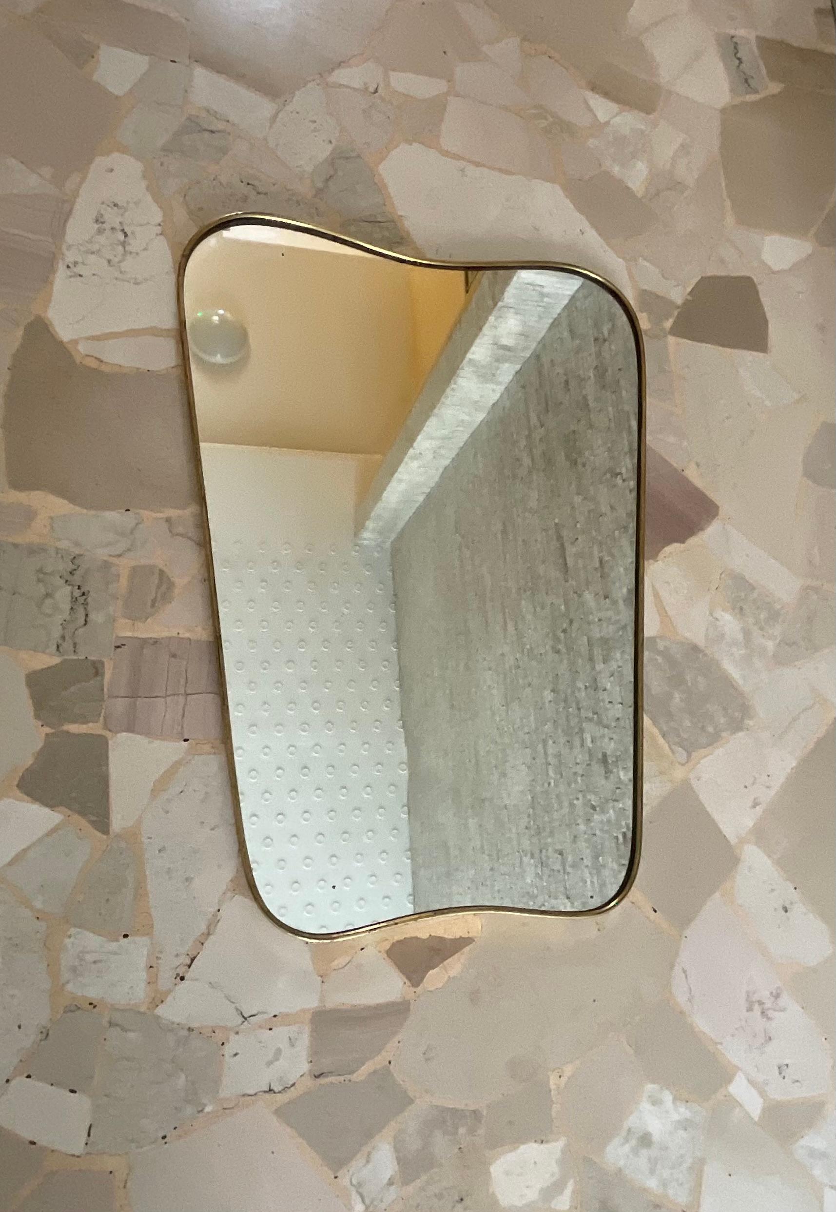 FONTANARTE - Pietro CHIESA - mirror with brass frame - ITALY 1950s For Sale 4