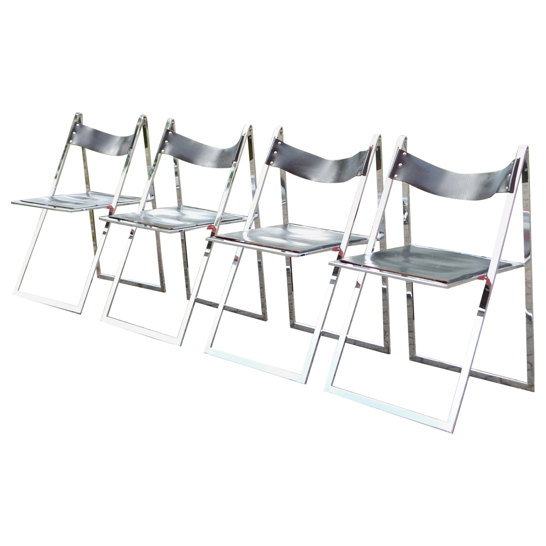 Fontoni & Geraci Modell Elios for LÜBKE Vintage Mid- Century 4x Folding Chair