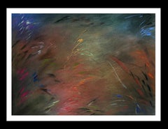 Font Diaz. NIGHT LANDSCAPE original pastel abstract painting