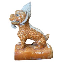 Vintage Foo Dog Figurine Roof Tile