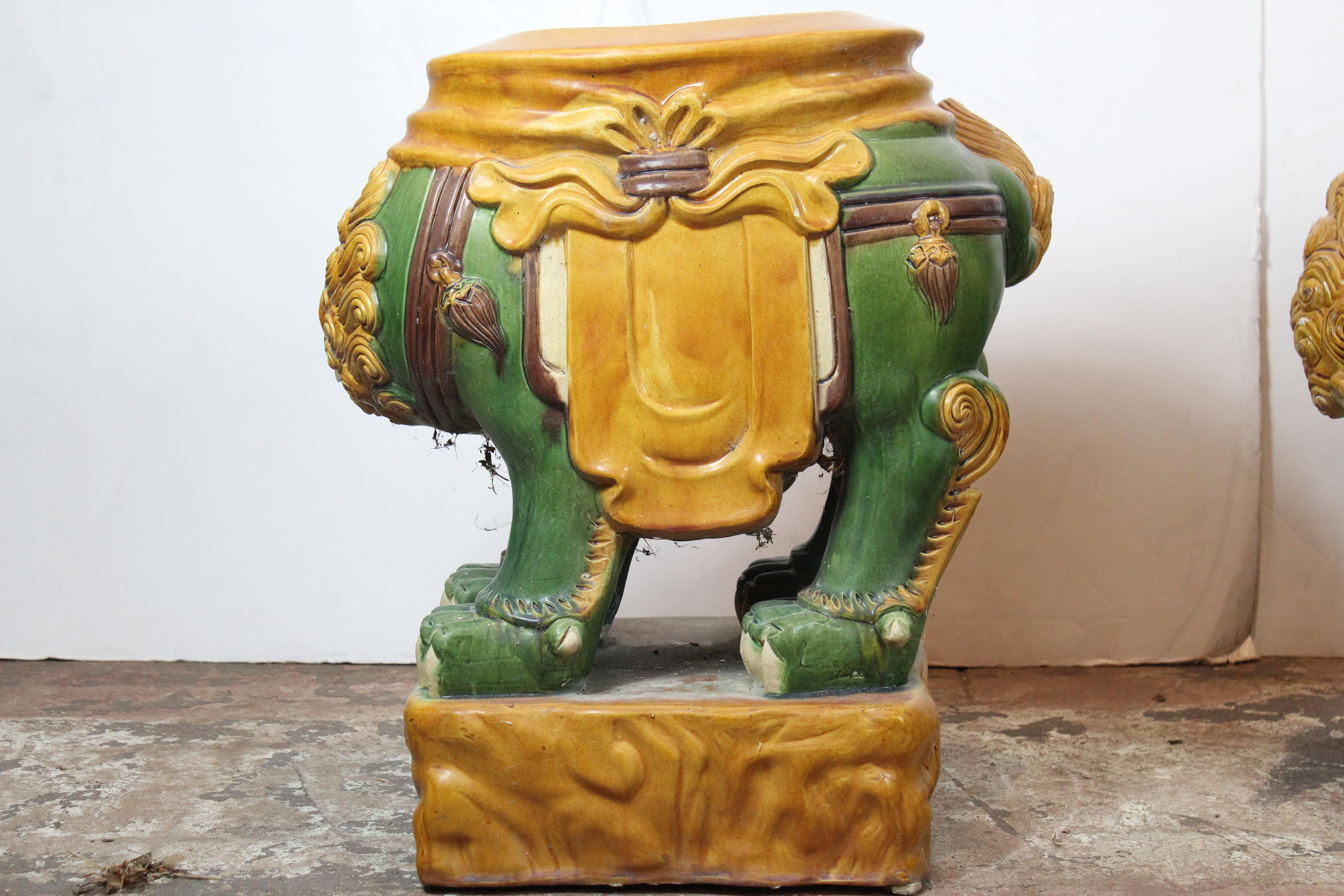Foo Dog Garden Seats In Good Condition In Pomona, CA