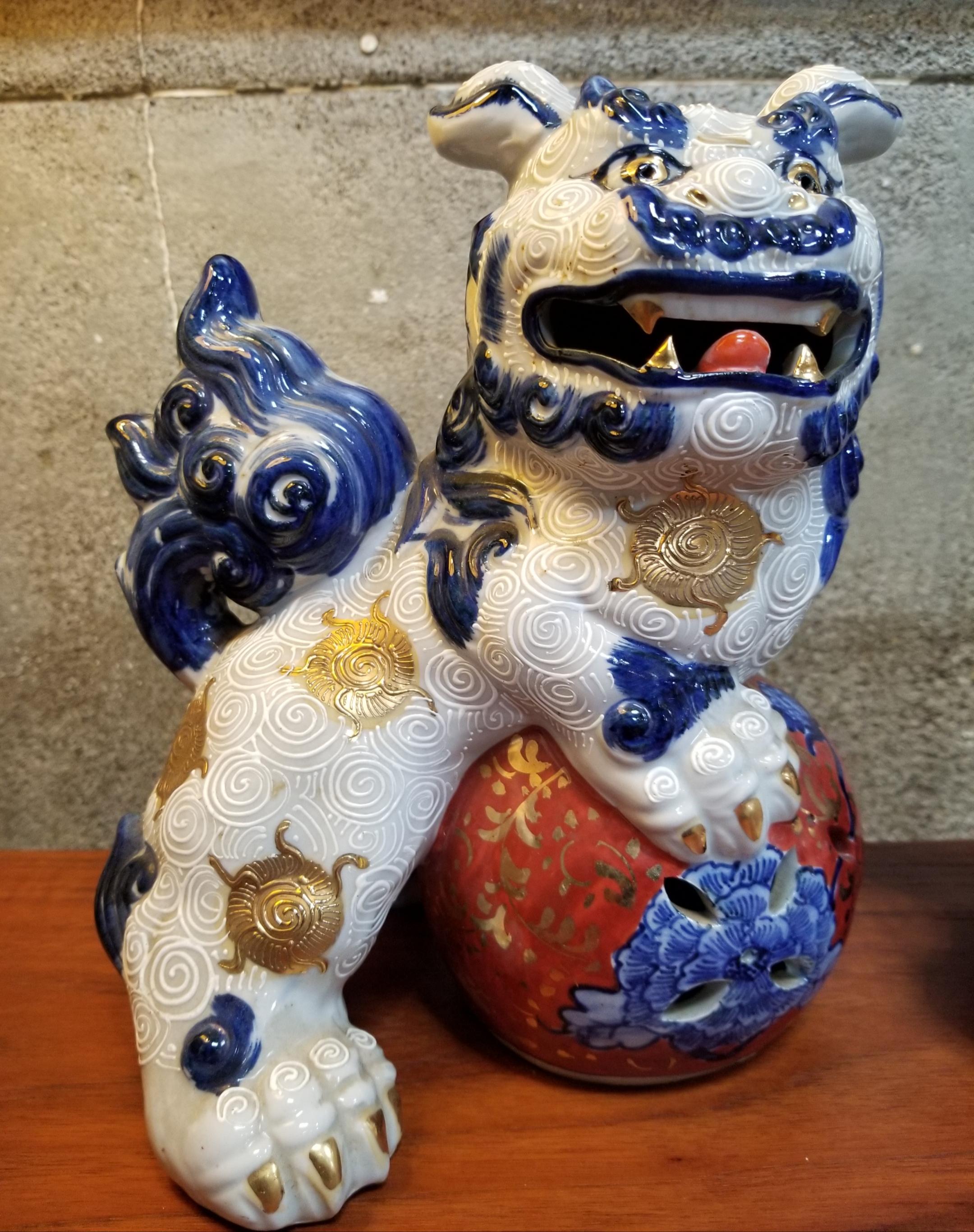 Anglo-Japanese Foo Dogs, Late 20th Century For Sale