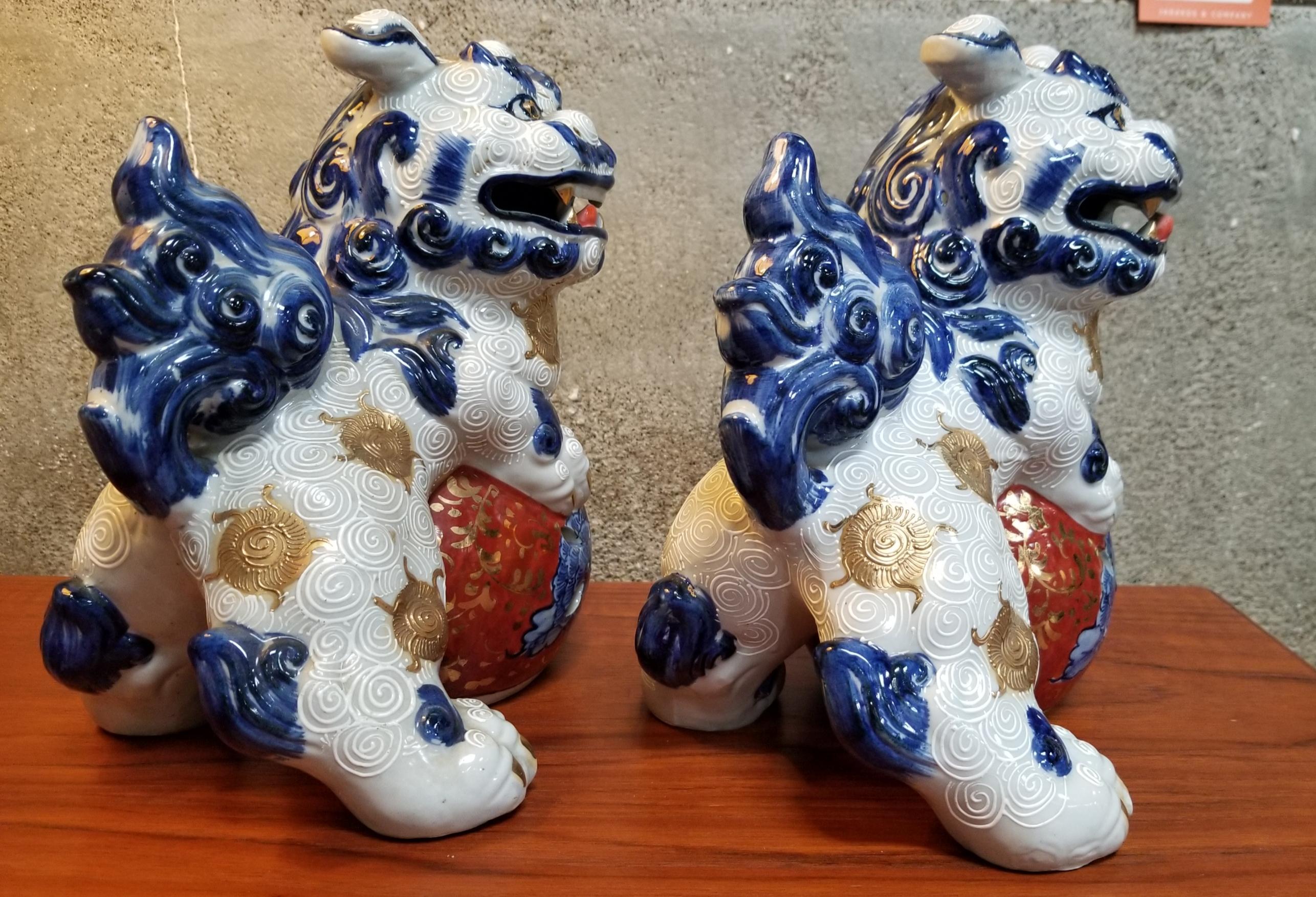 Ceramic Foo Dogs, Late 20th Century For Sale