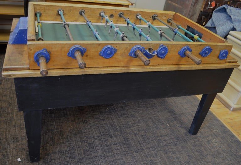 Foosball Game Sports Table from Italy on Handmade Wooden Base