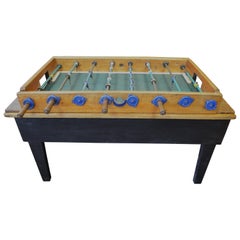 Vintage Foosball Game Sports Table from Italy on Handmade Wooden Base, Midcentury