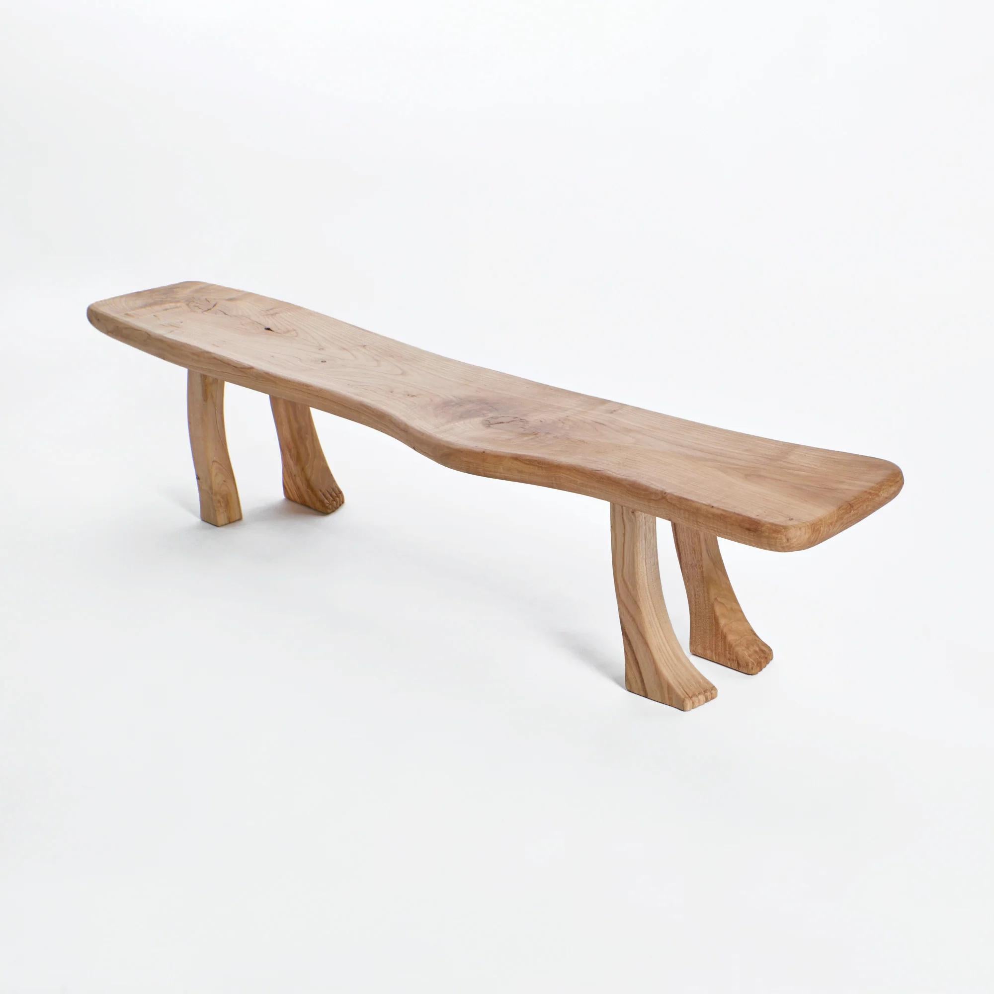 Foot Bench by Project 213A
Dimensions: W 140 x D 27 x H 30 cm
Materials: Chestnut

This playful design is part of Project 213A's hand carved wooden 