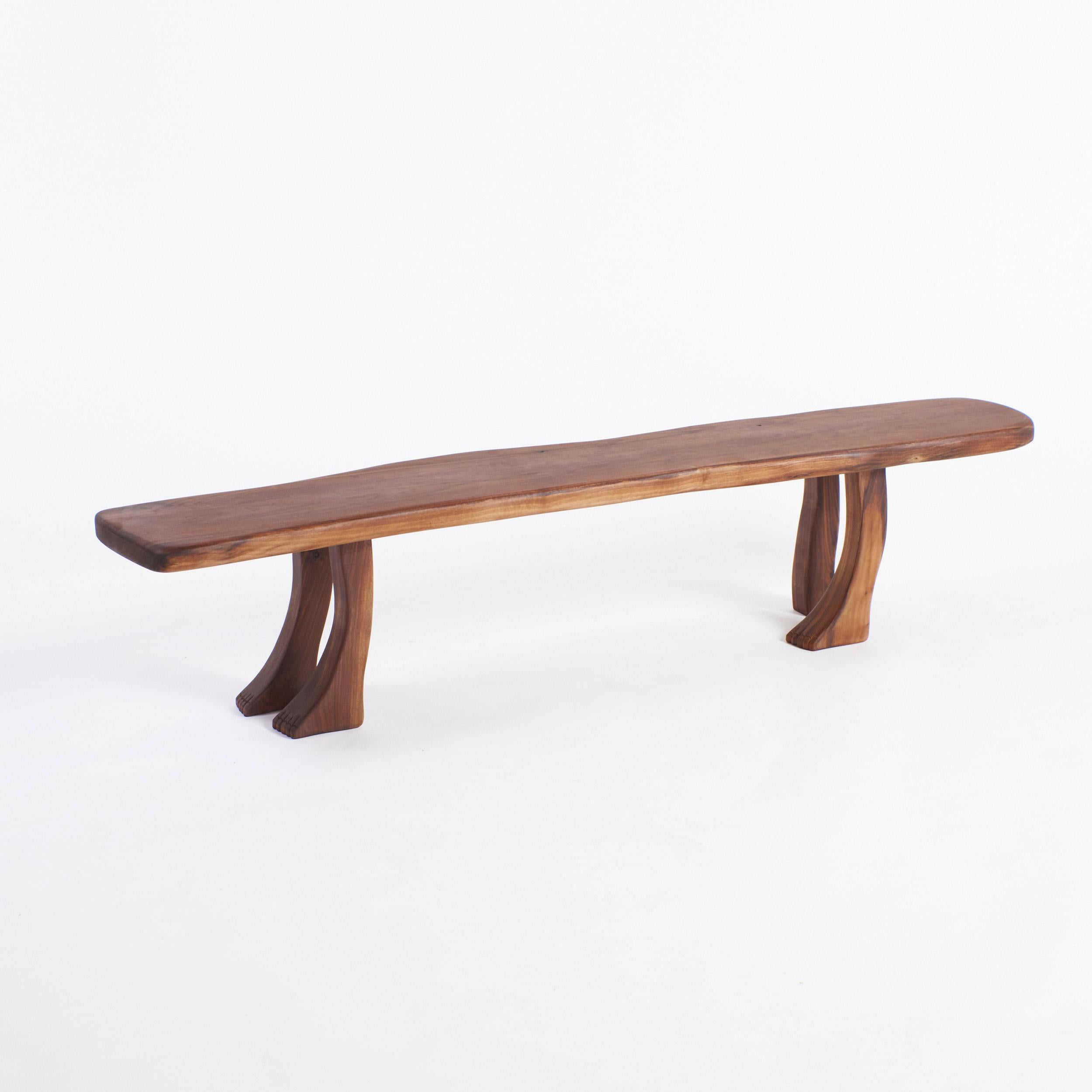 Foot Bench in Walnut For Sale 5