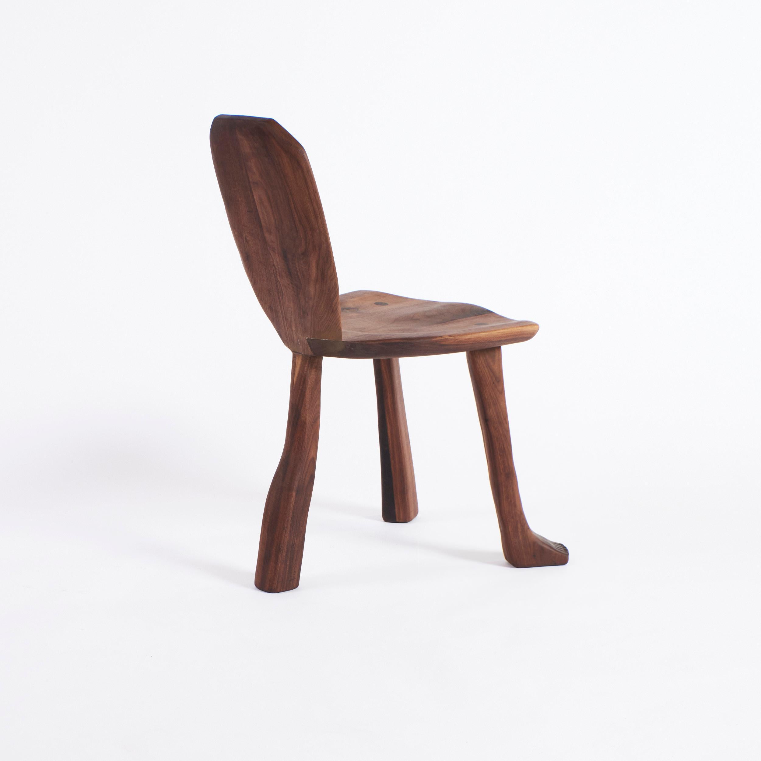 Walnut Foot Chair  For Sale