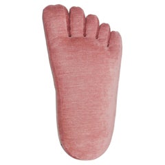 Cuscino per i piedi in ciniglia rosa