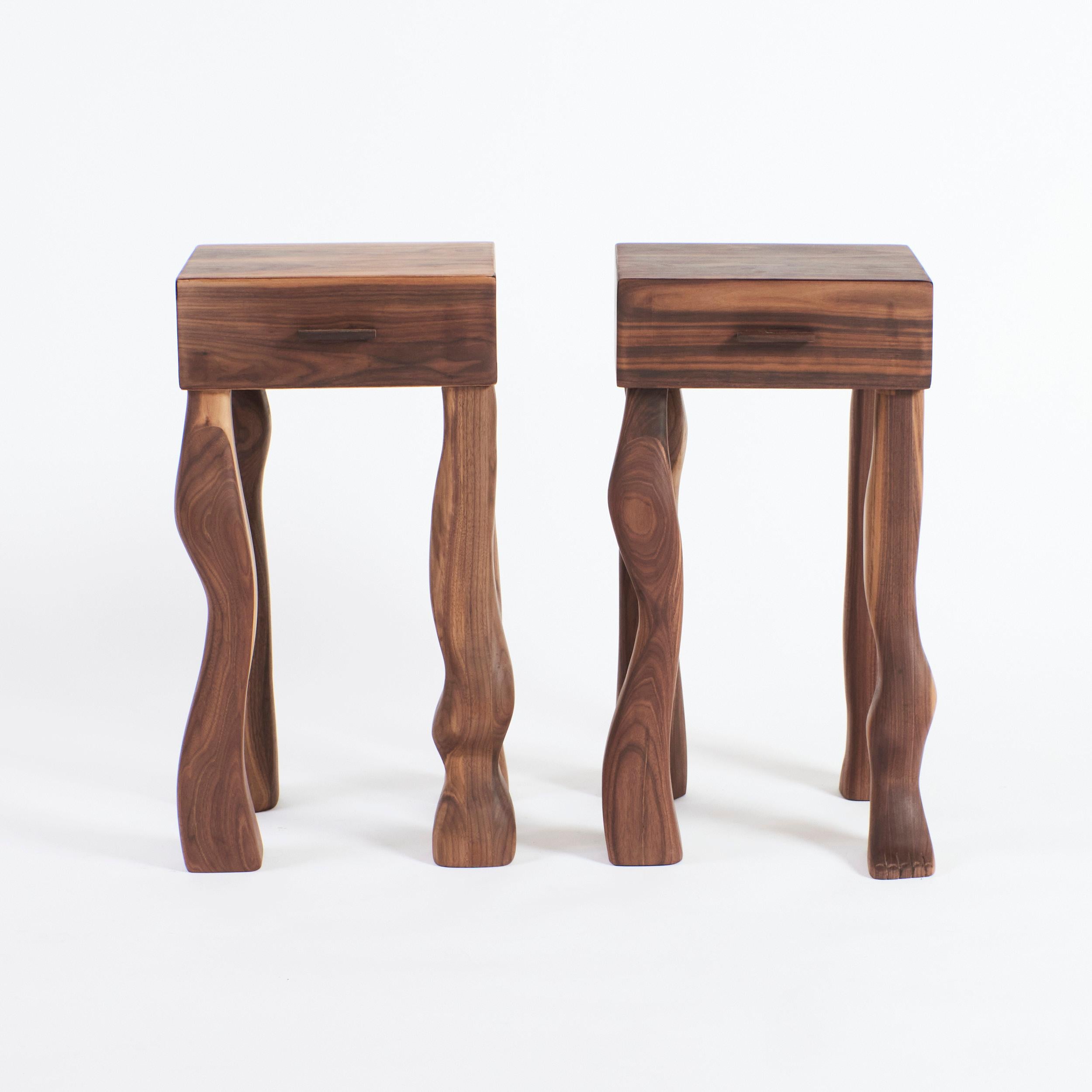 Modern Foot Side Table (Pair) For Sale