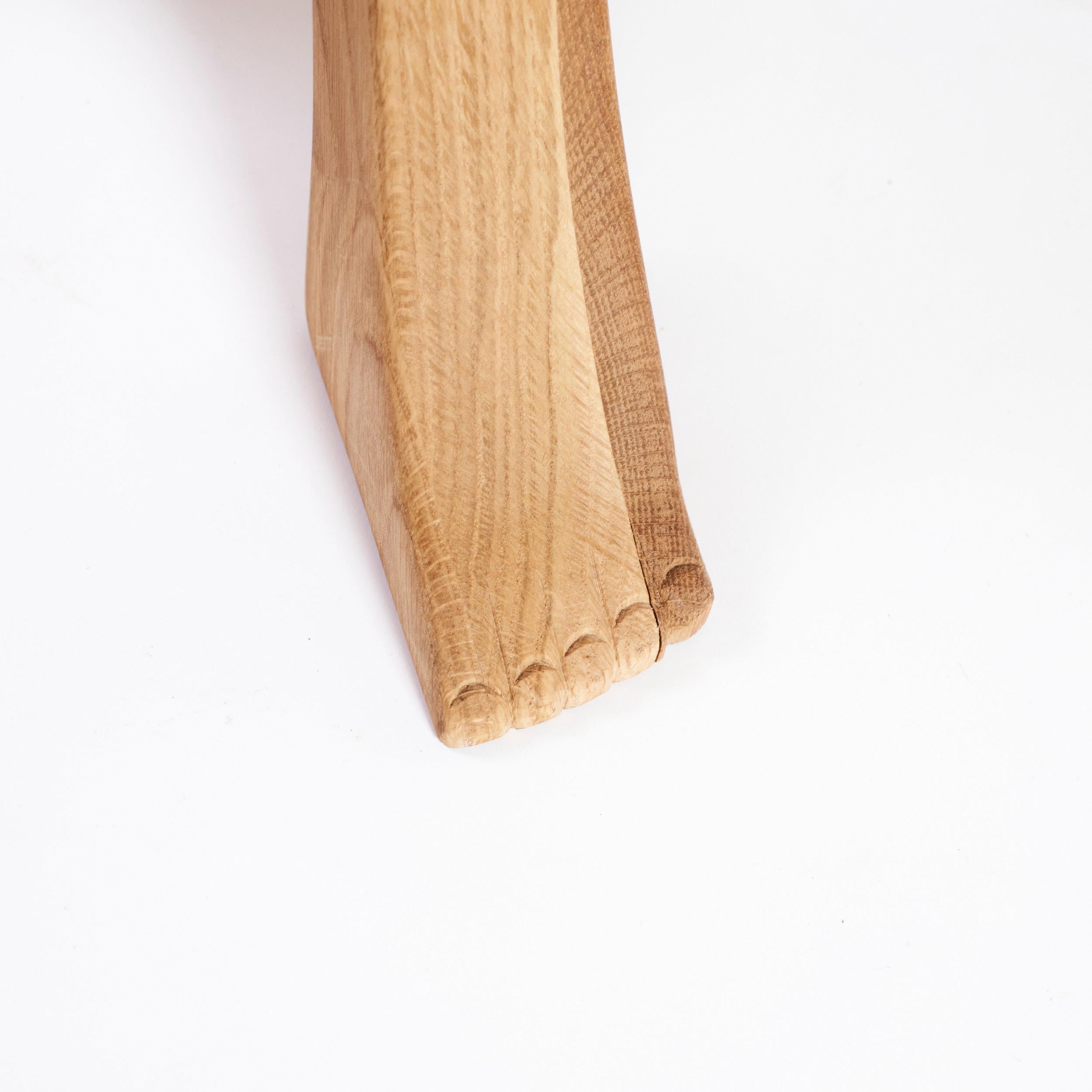 Fußhocker in OAK (Handgeschnitzt) im Angebot