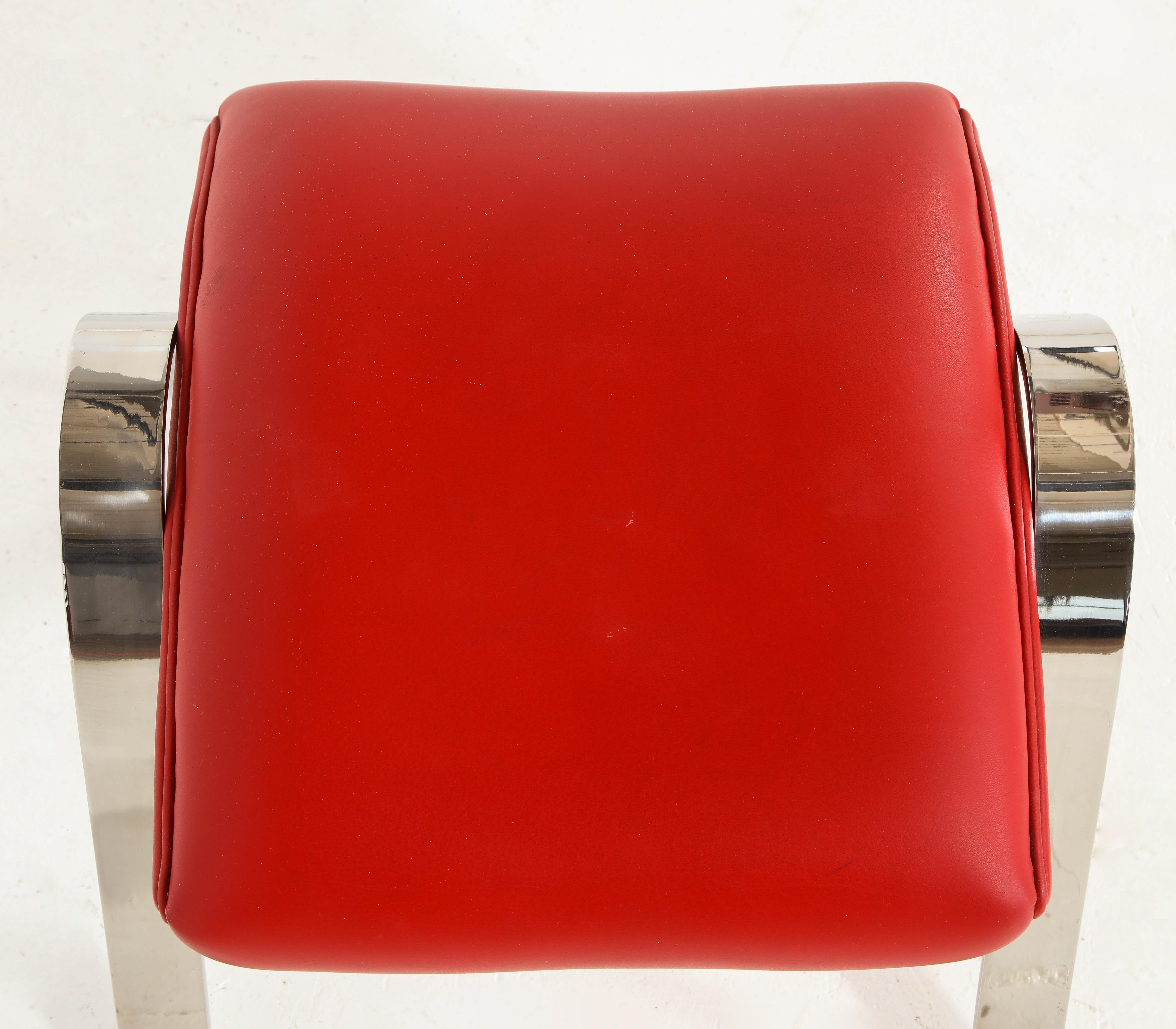 Foot Stool in Red Offered by Vladimir Kagan Design Group For Sale 5
