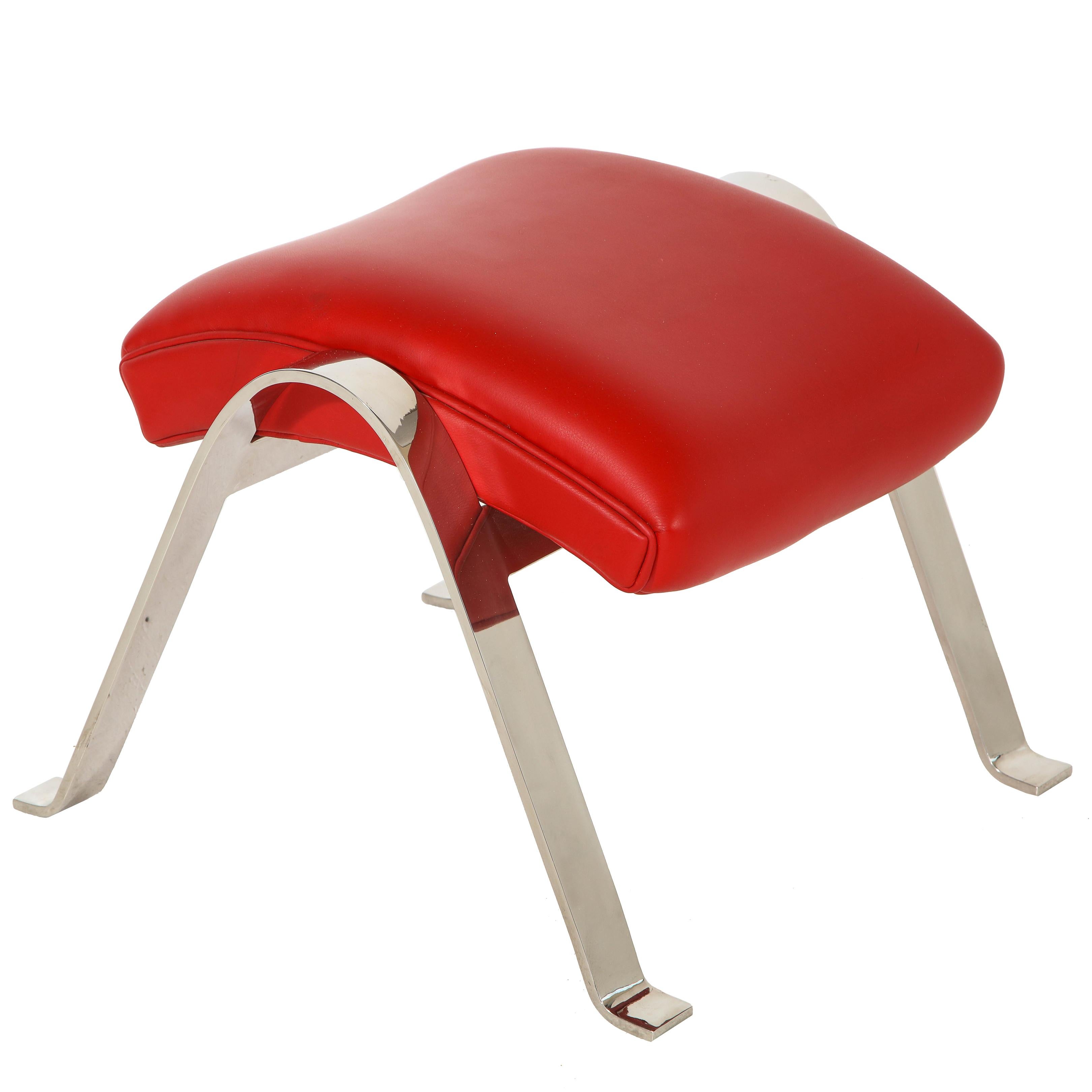 Foot Stool in Red Offered by Vladimir Kagan Design Group For Sale
