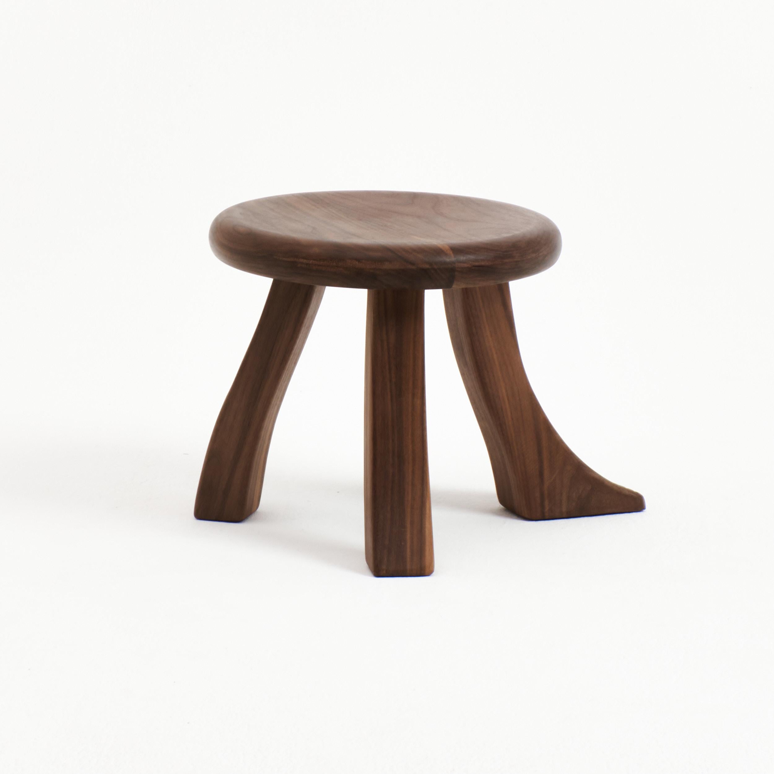 Portuguese Foot Stool in walnut For Sale