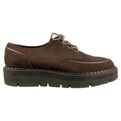 FOOT THE COACHER Größe 8 Schnürschuhe aus braunem und schwarzem Wildleder