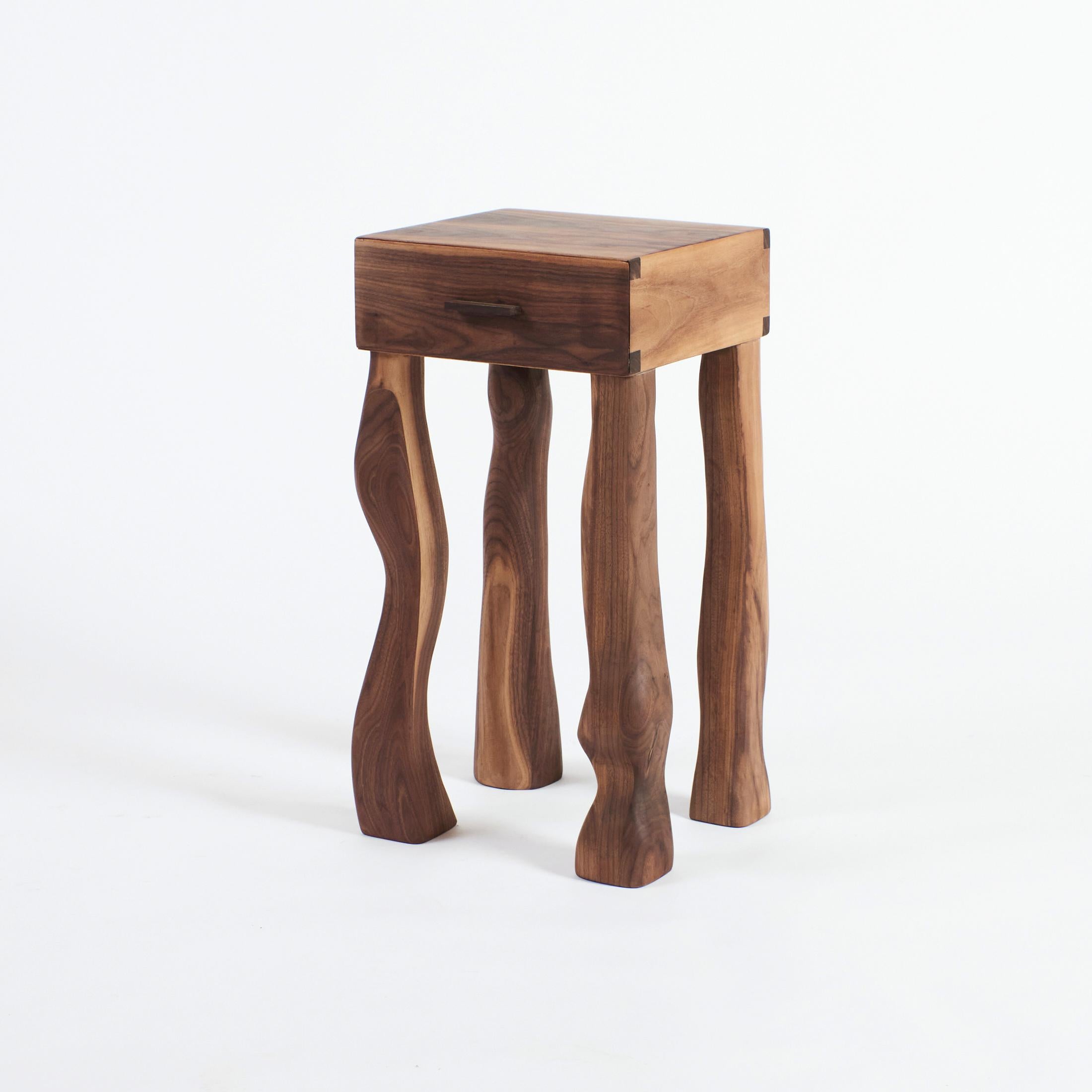 Foot Walnut Side Table With Drawer by Project 213A For Sale 7