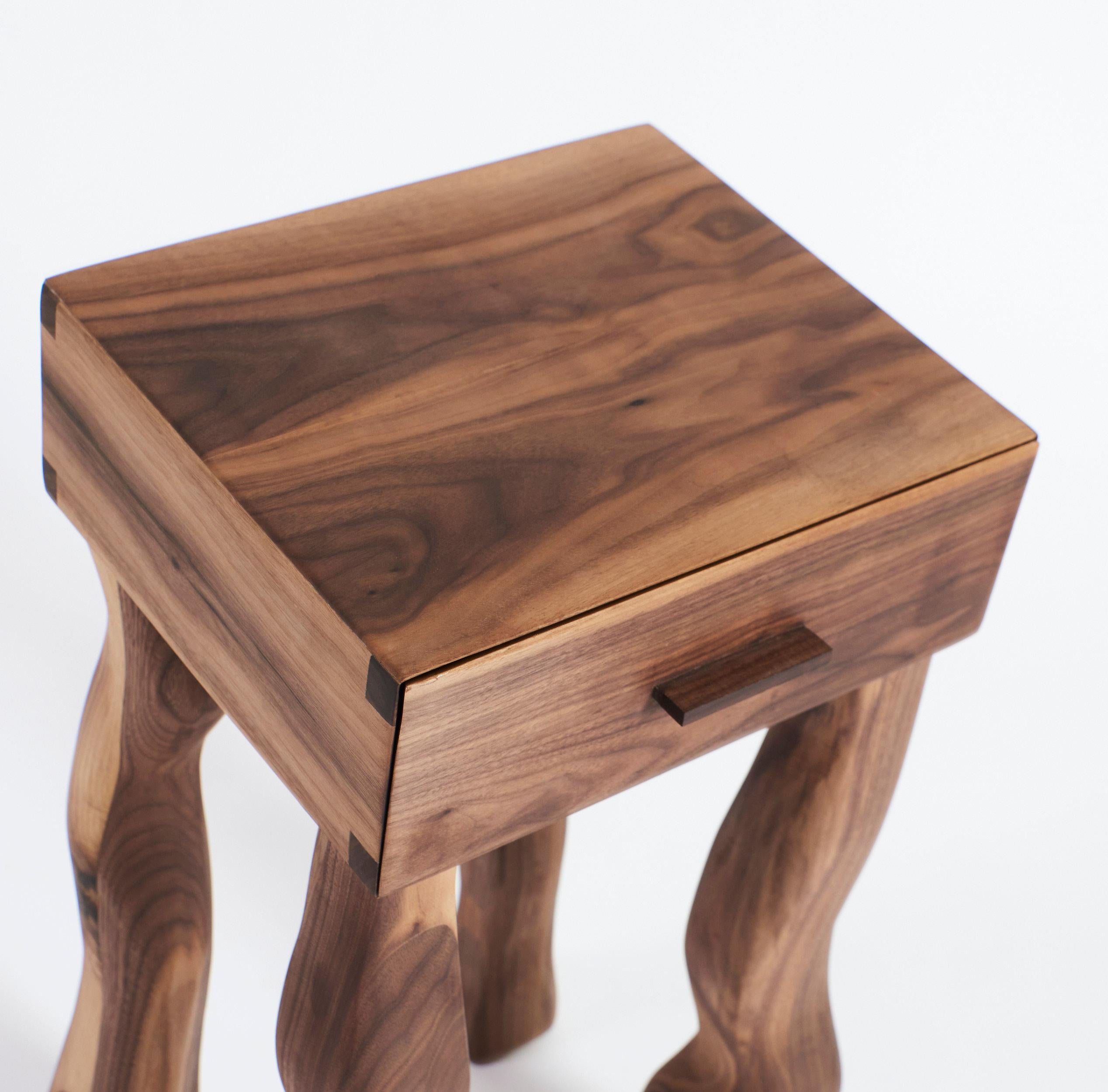 Foot Walnut Side Table With Drawer by Project 213A For Sale 2