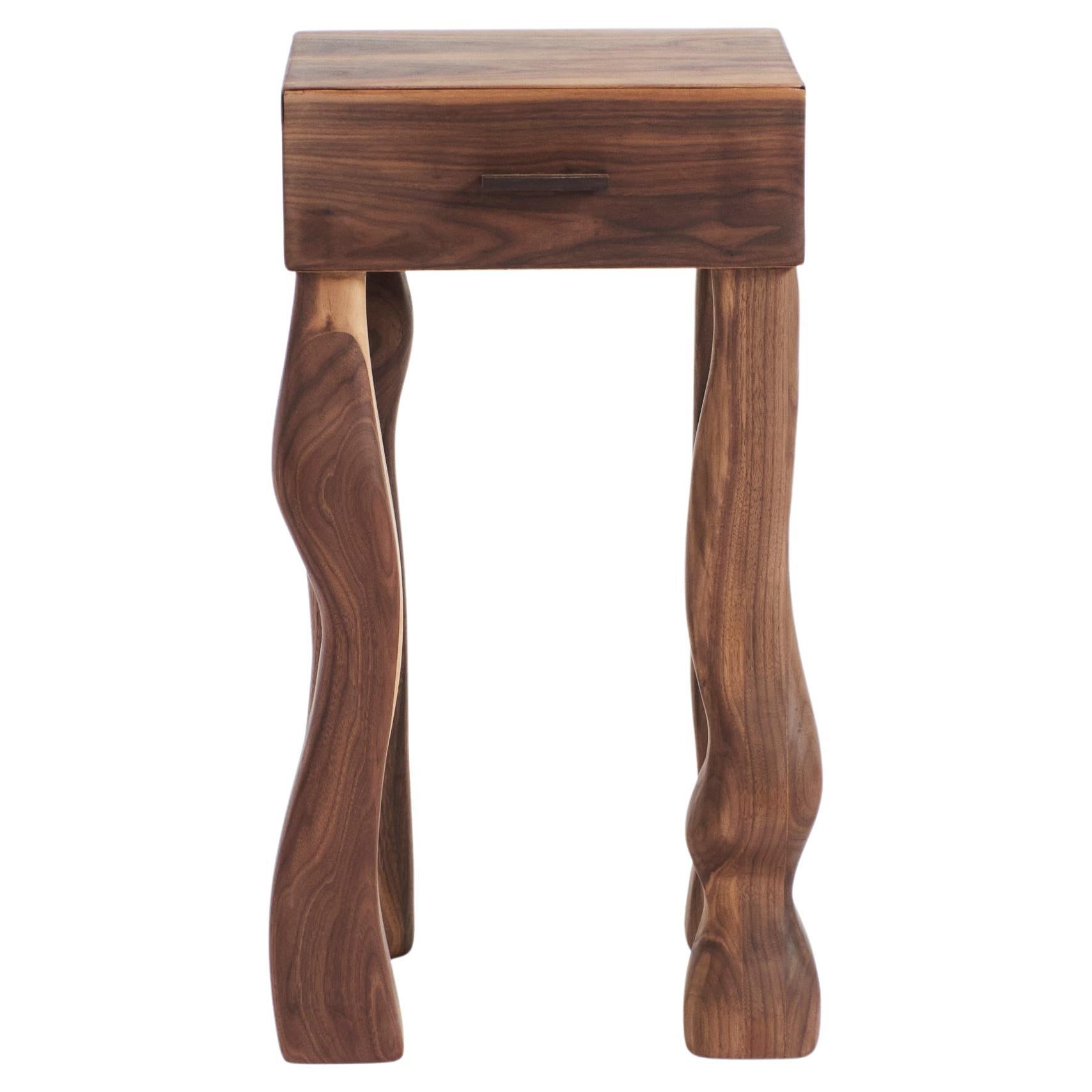 Foot Walnut Side Table With Drawer by Project 213A For Sale